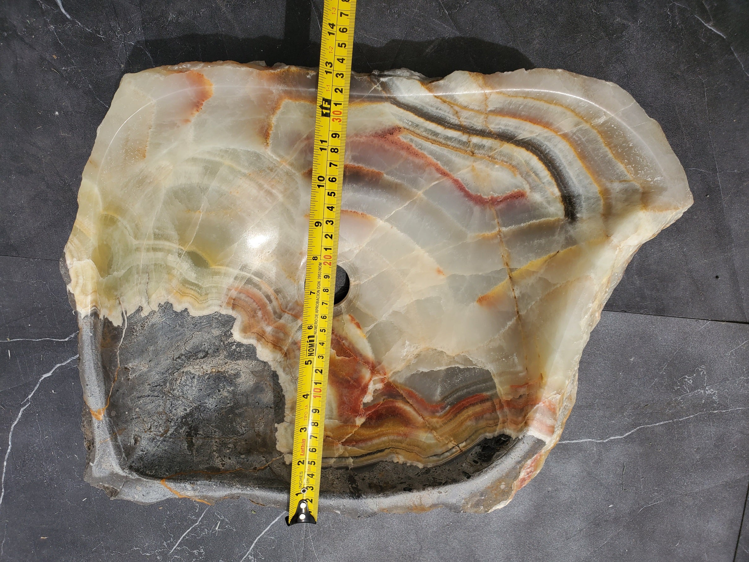 S30_35 Onyx Stone Vessel Bathroom Sink