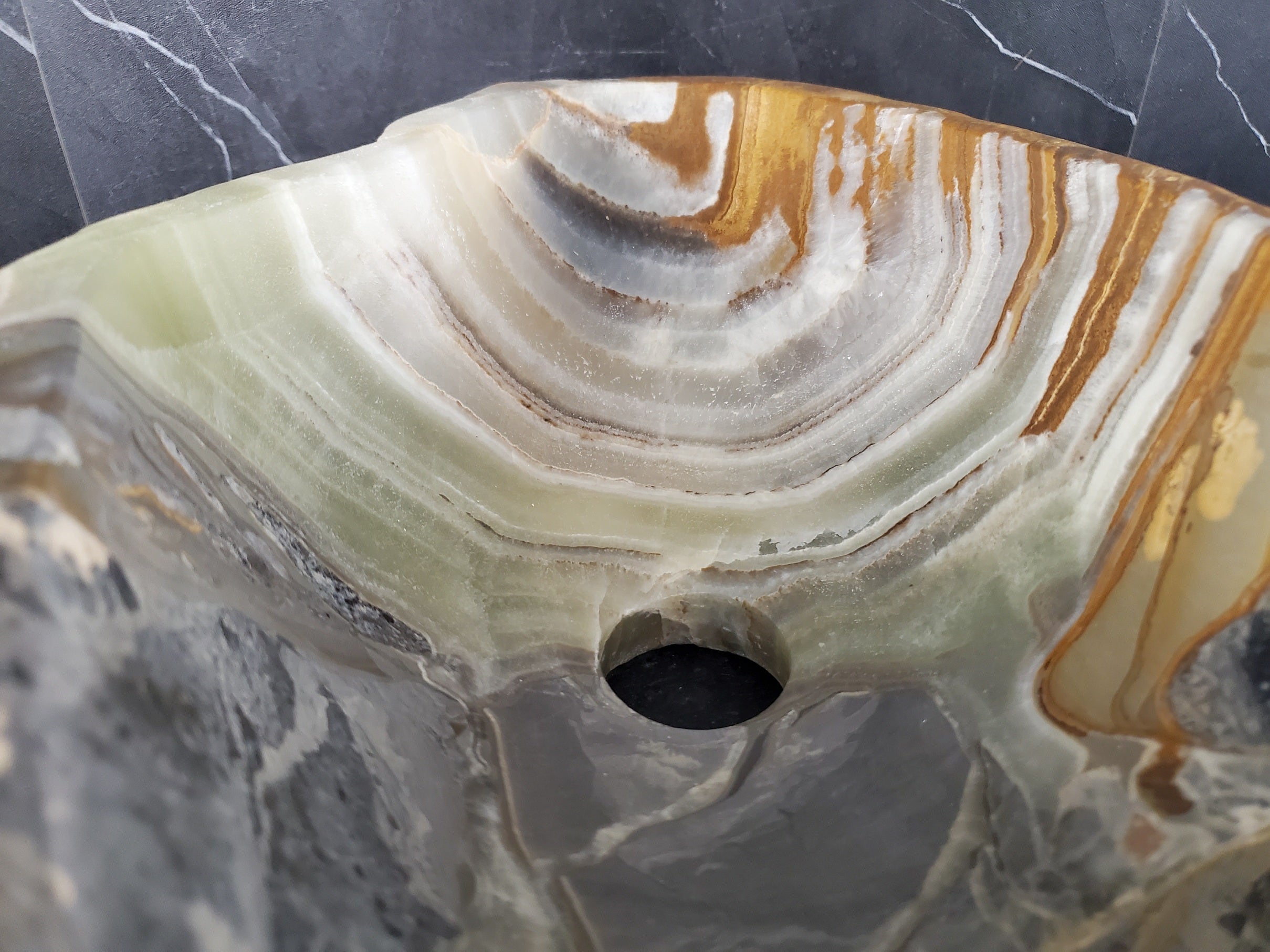 S25_17 Onyx Stone Vessel Bathroom Sink