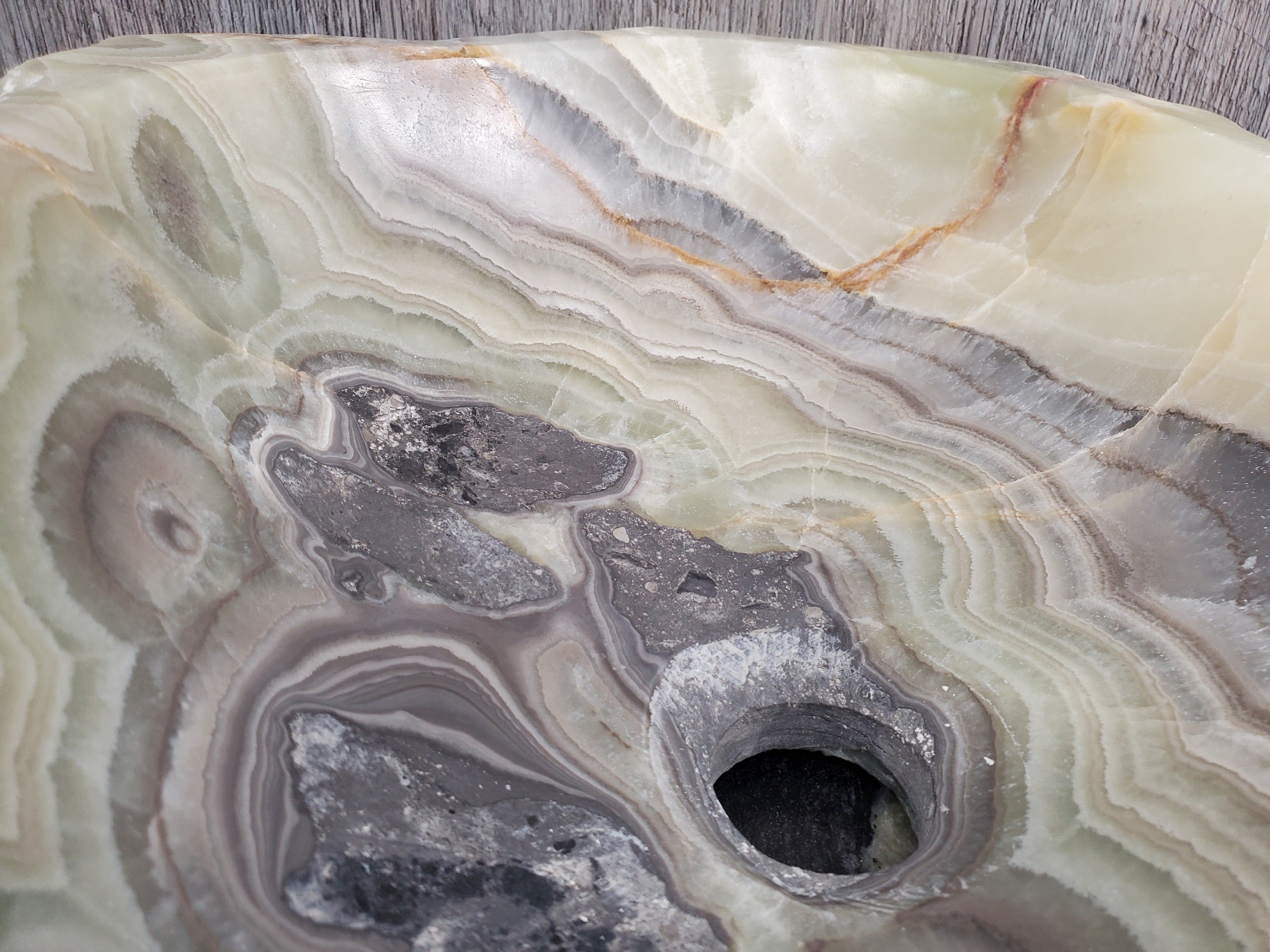 S24_16 Green Onyx Stone Vessel Bathroom Sink