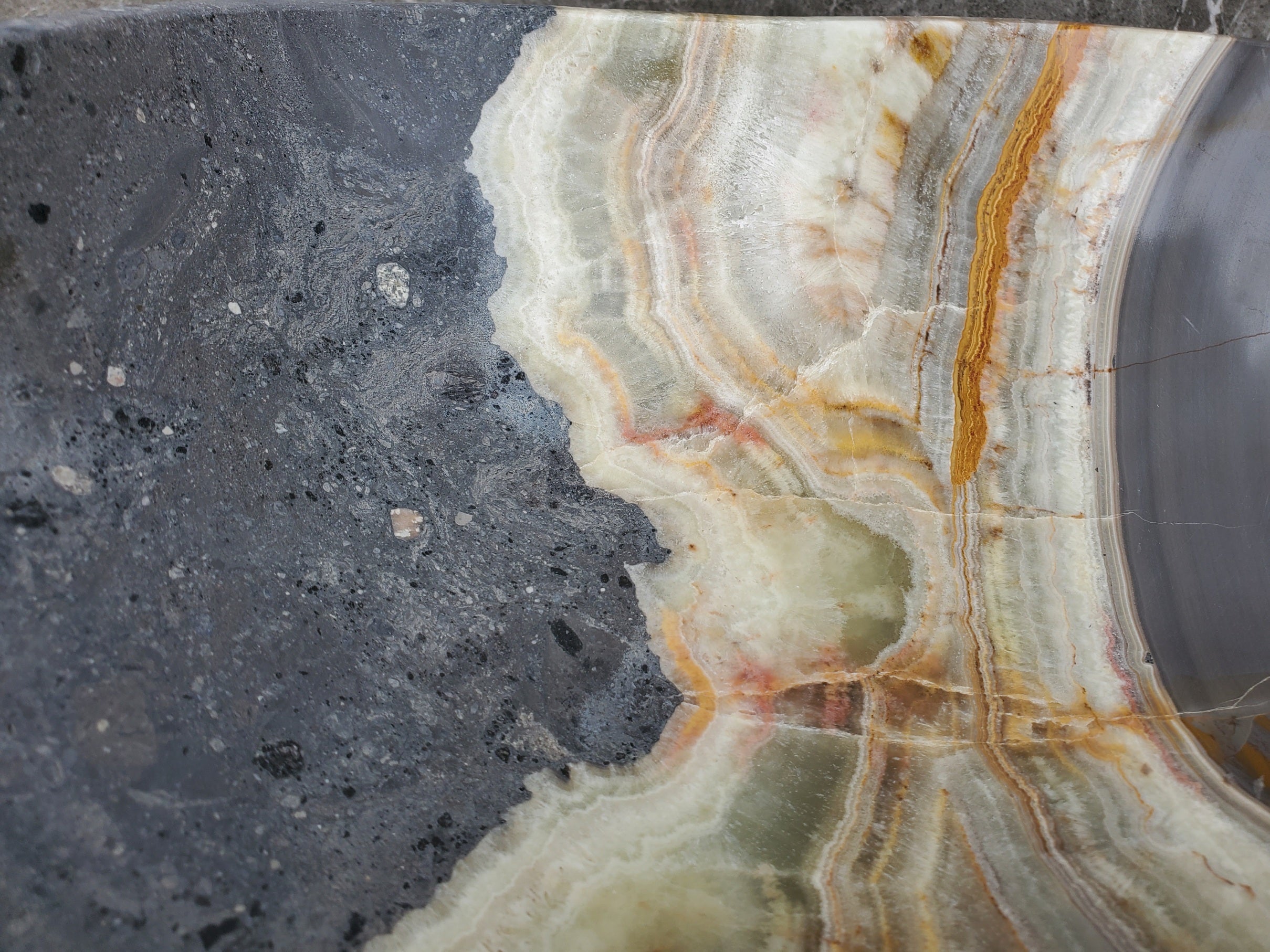 S30_33 Onyx Stone Vessel Bathroom Sink