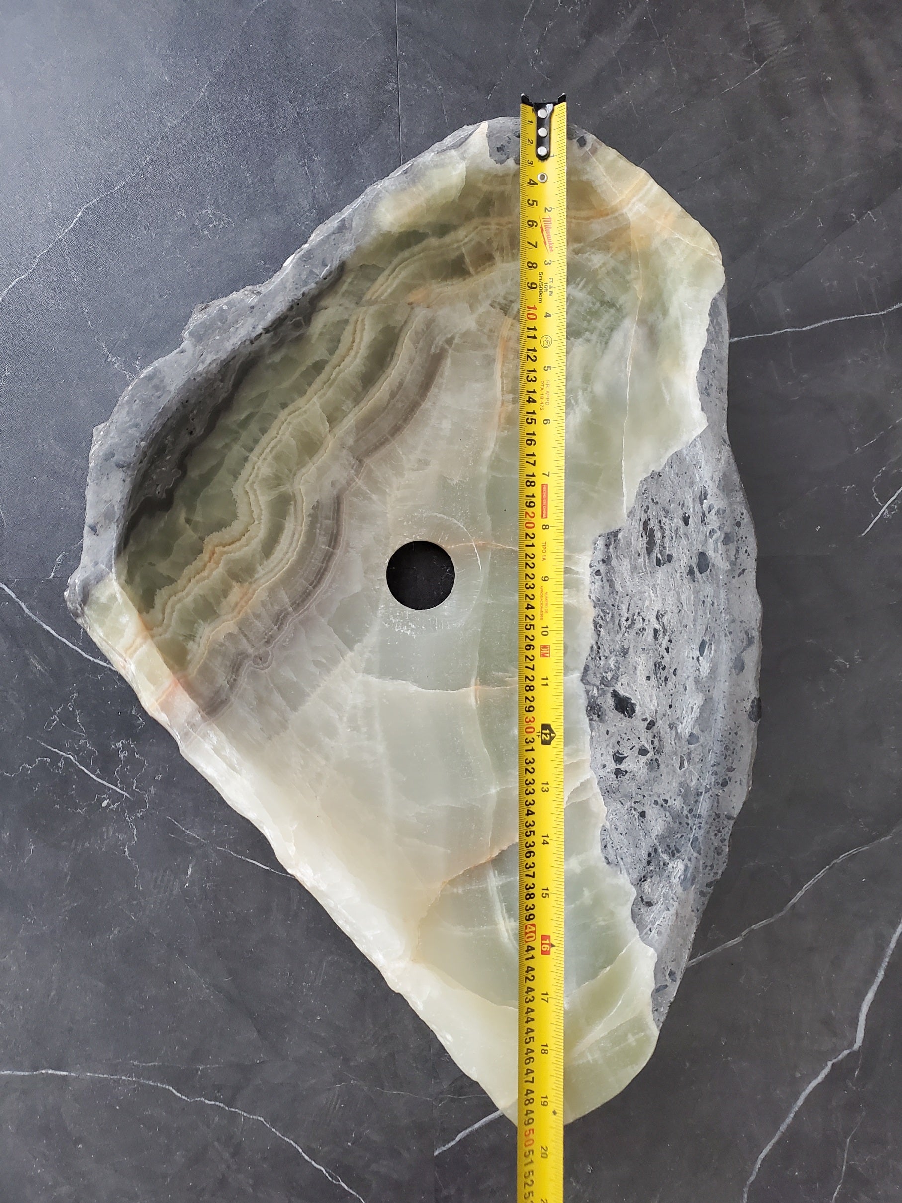 S26_11 Onyx Stone Vessel Bathroom Sink - 18 x 11 inch