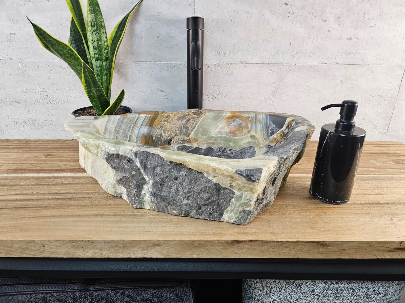 S29_04 Onyx Stone Vessel Bathroom Sink