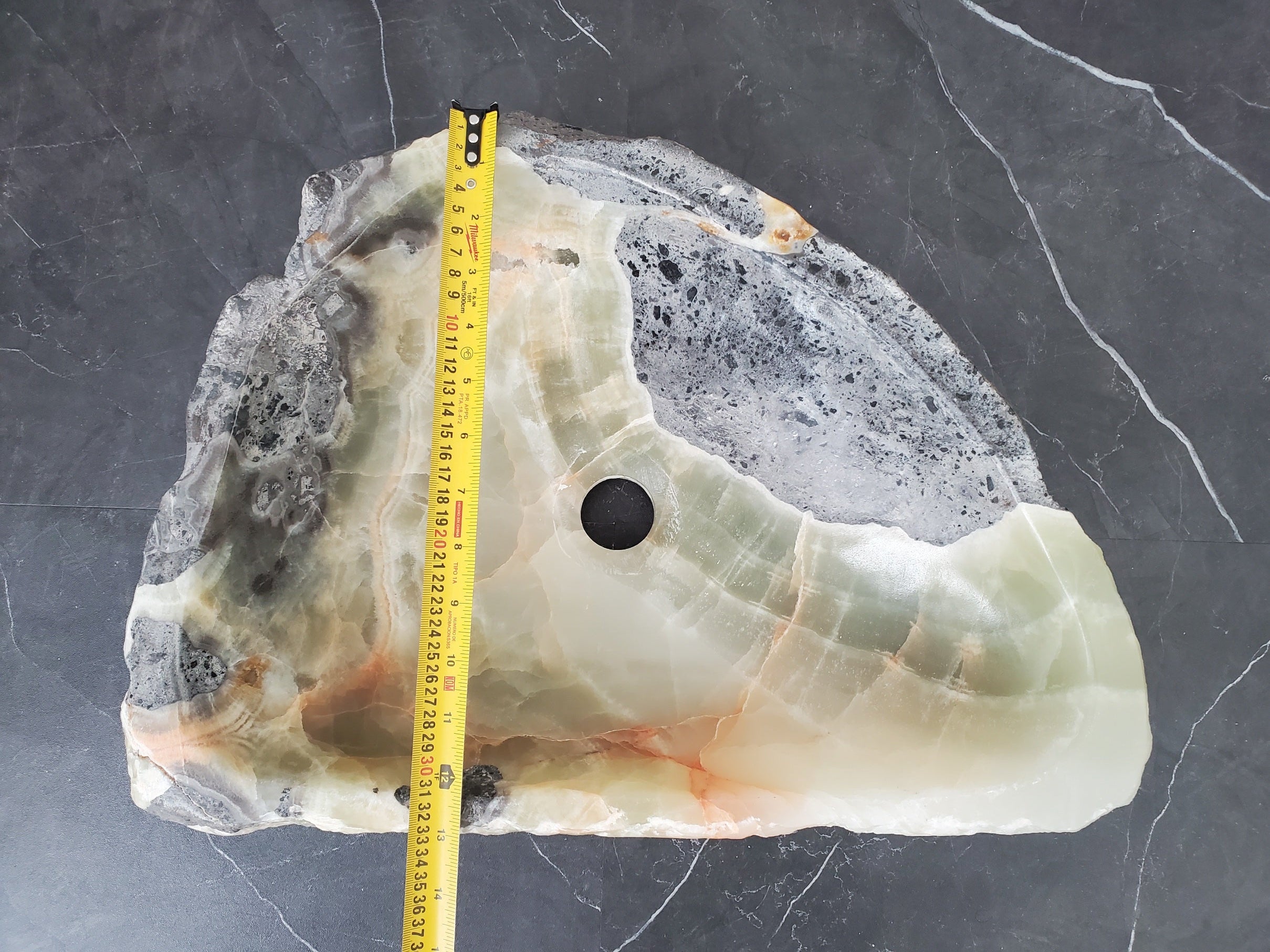 S26_07 Onyx Stone Vessel Bathroom Sink - 18 x 13 inch