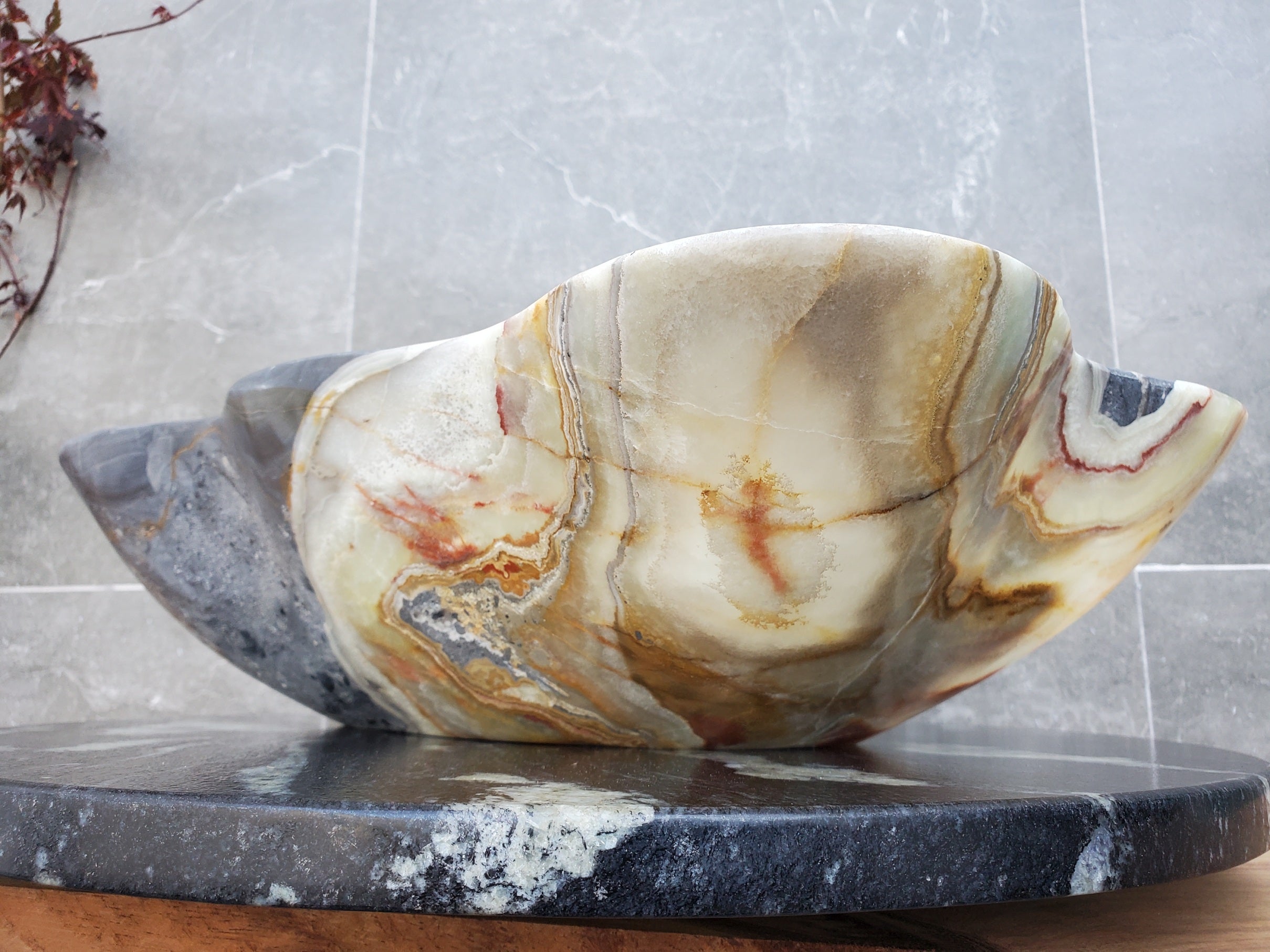 S30_18 Onyx Stone Vessel Bathroom Sink