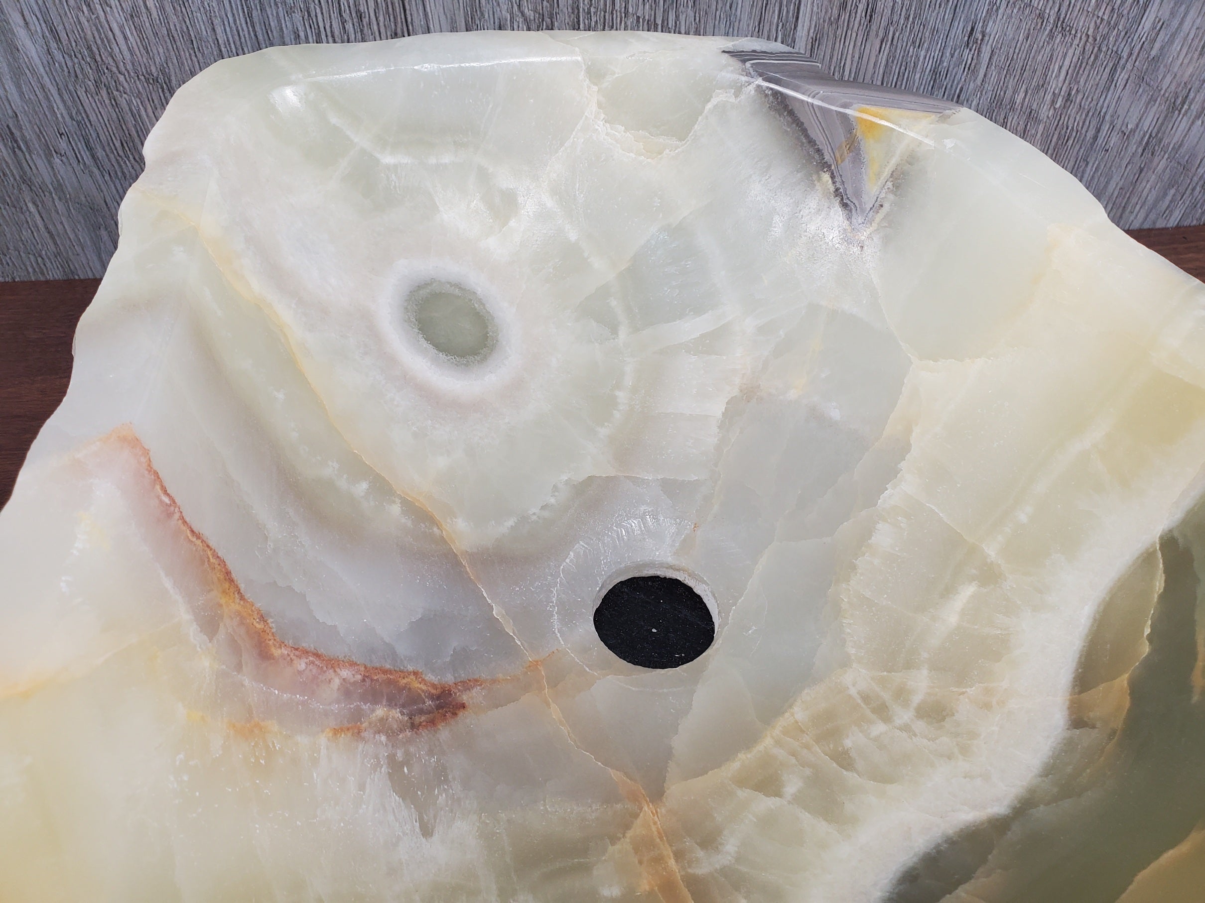 S24_13 Green Onyx Stone Vessel Bathroom Sink - 17.5 x 13.5 inch