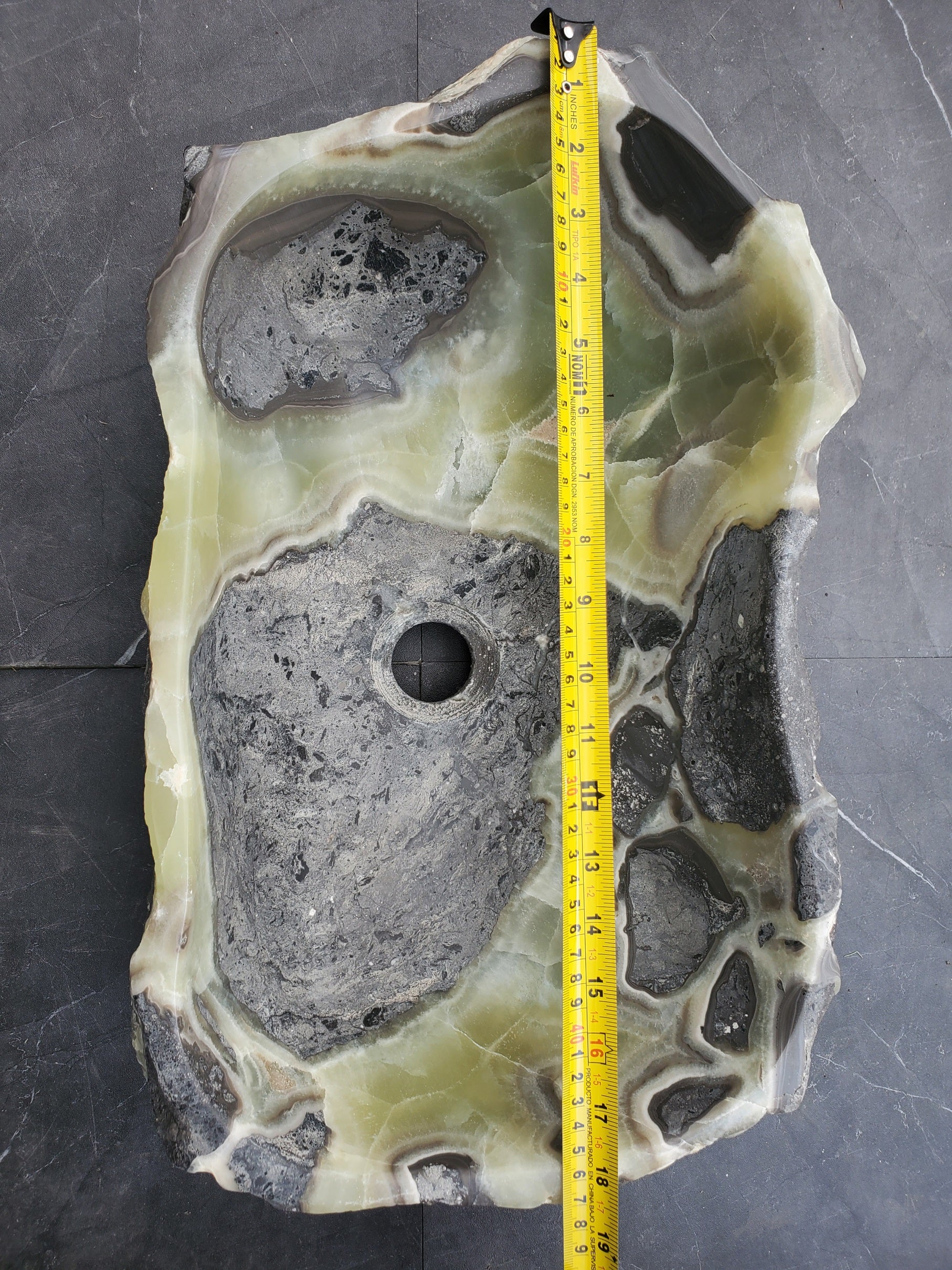 S31_24 Onyx Stone Vessel Bathroom Sink - 17 x 11 inch