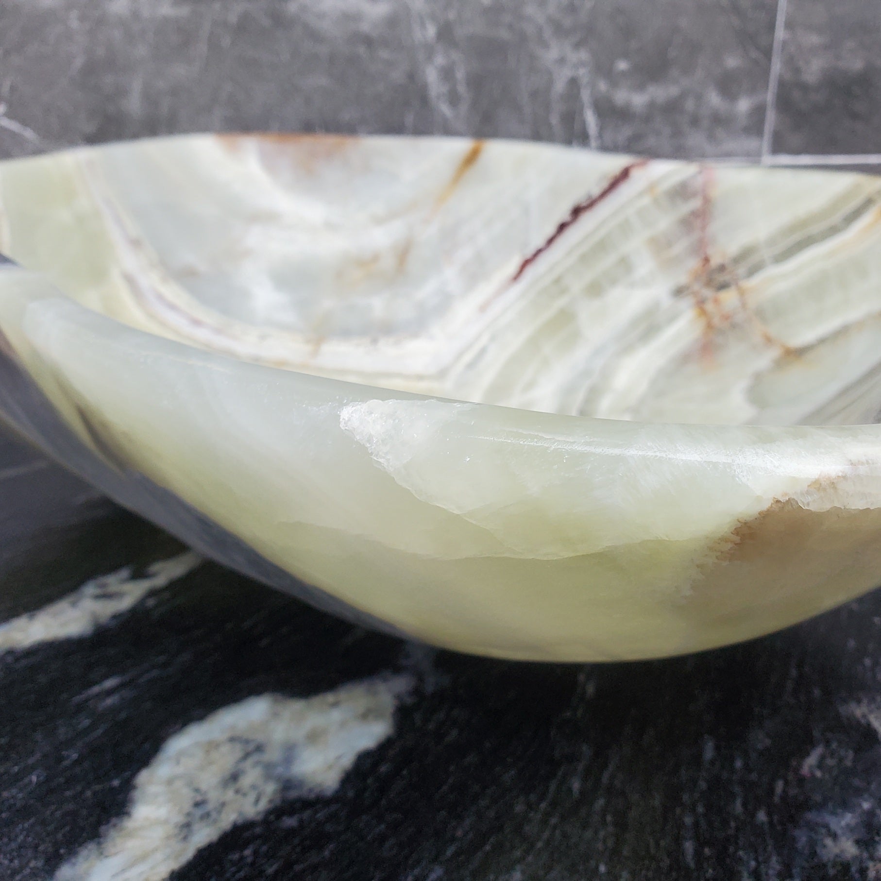 S30_03 Onyx Stone Vessel Bathroom Sink - 19 x 13.5 inch