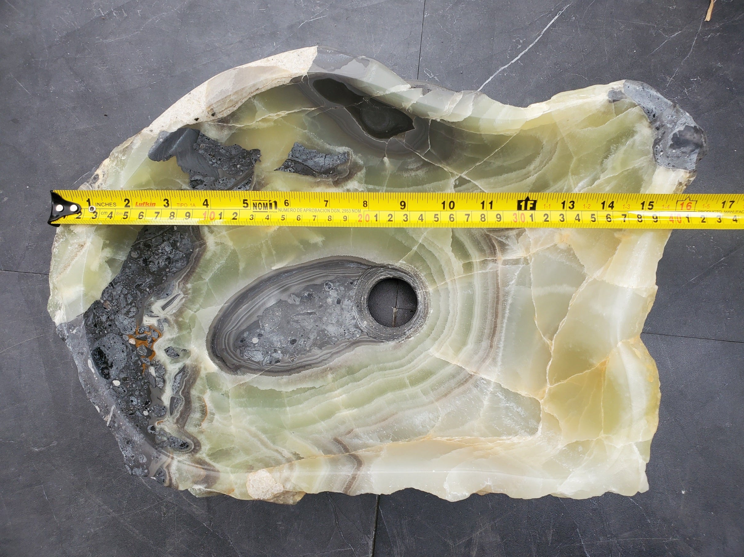 S31_25 Onyx Stone Vessel Bathroom Sink