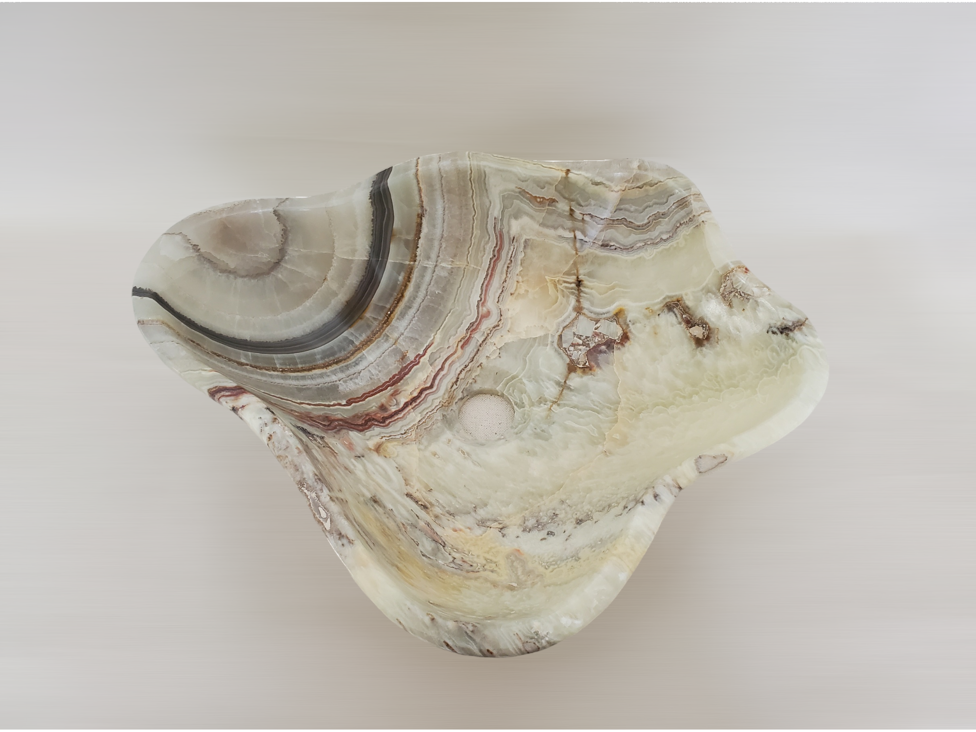 S21_05 Onyx Stone Vessel Bathroom Sink - 17.5 x 13.5 inch