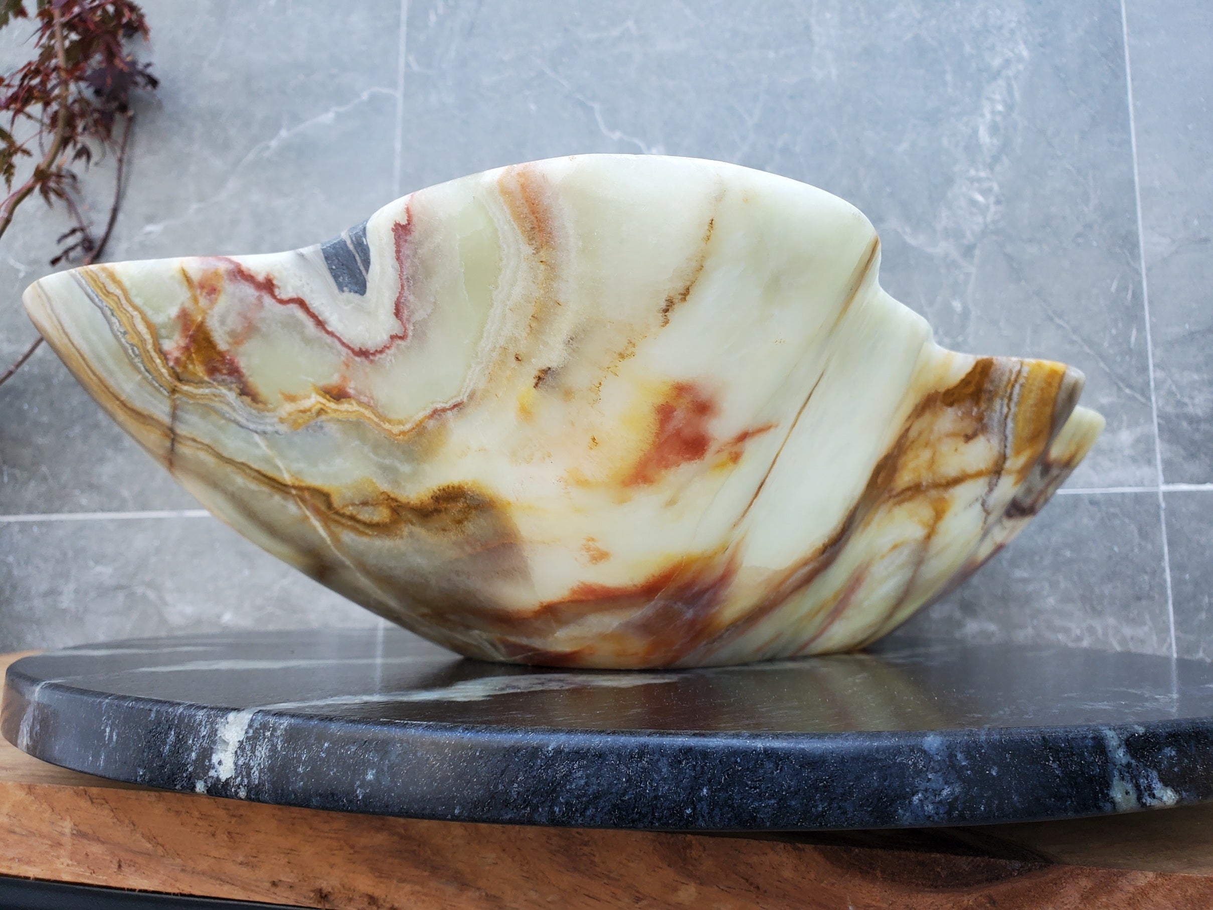 S30_18 Onyx Stone Vessel Bathroom Sink