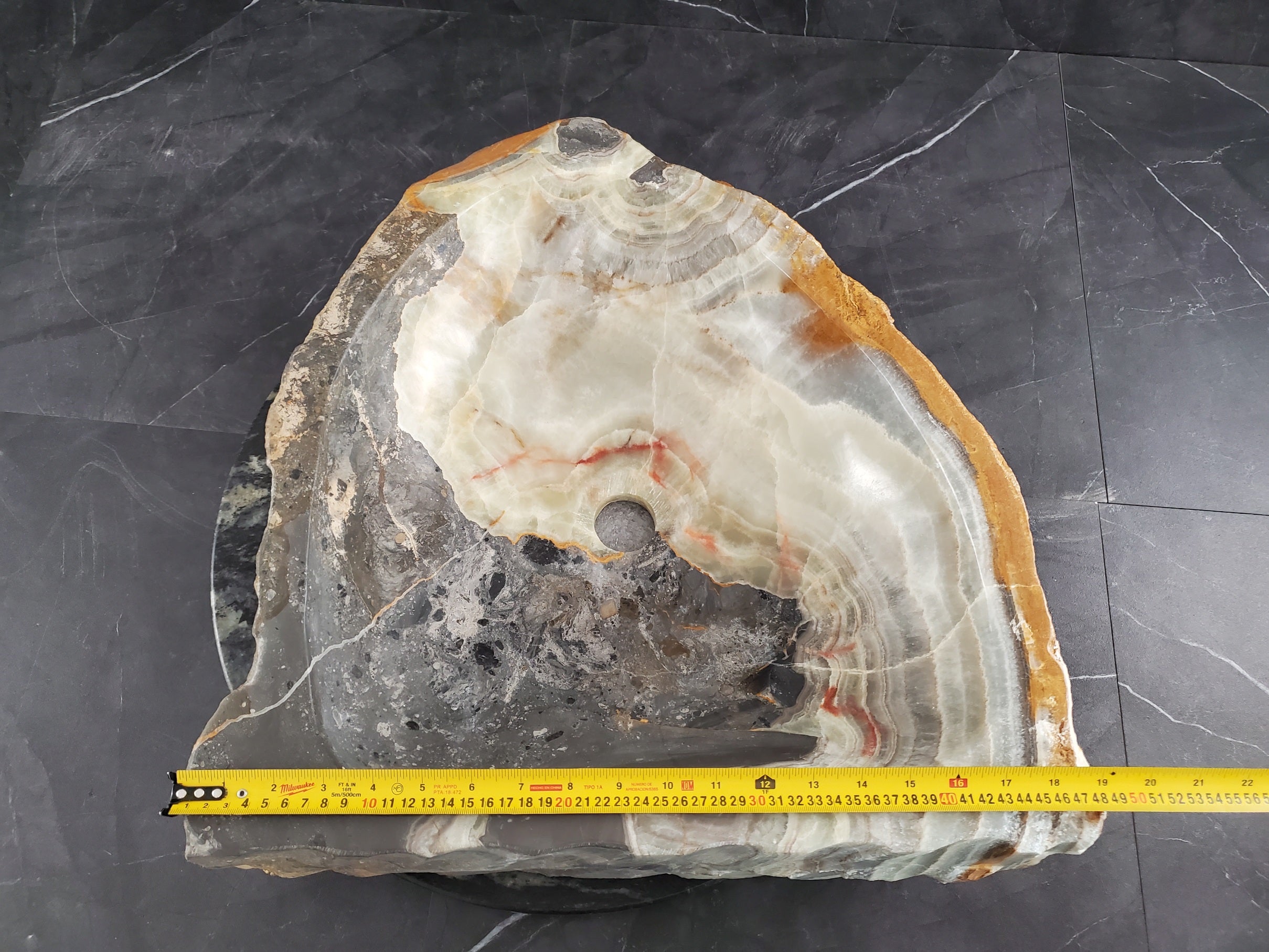 S25_24 Onyx Stone Vessel Bathroom Sink