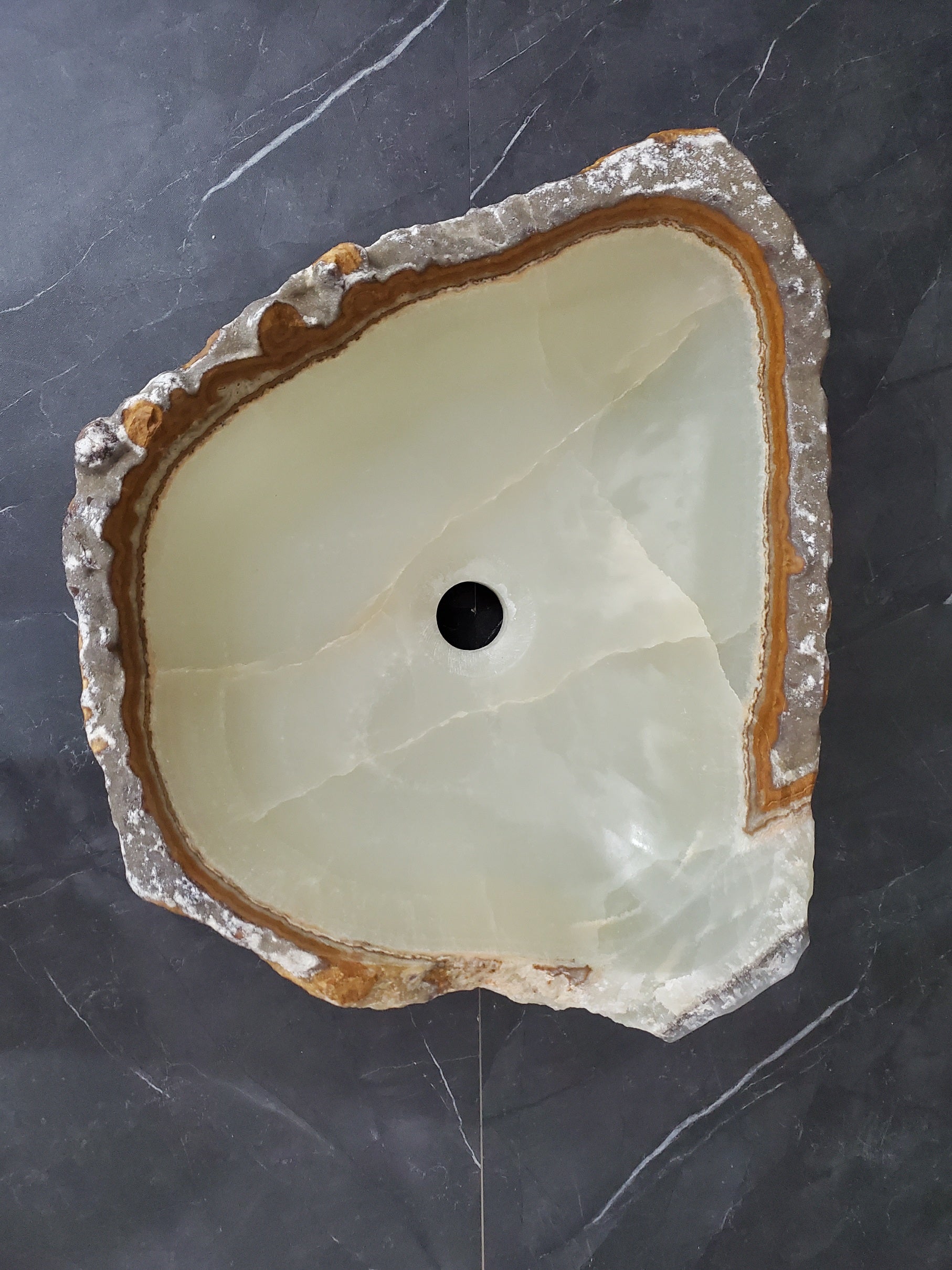 S28_15 Onyx Stone Vessel Bathroom Sink - 18 x 15 inch