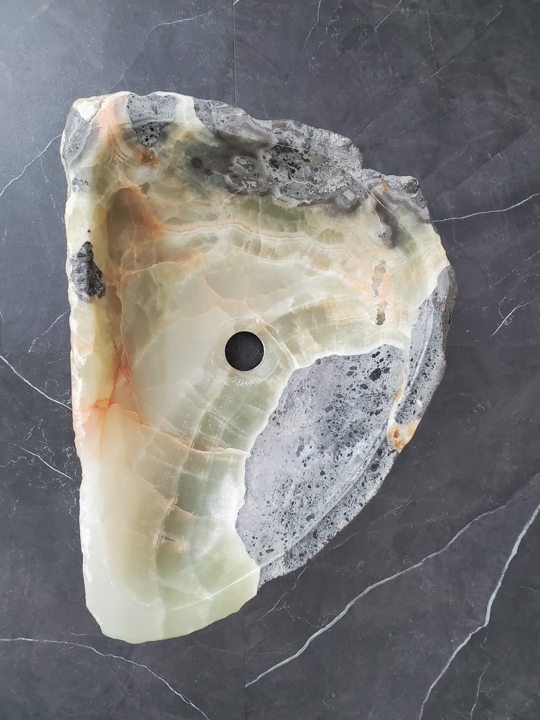 S26_07 Onyx Stone Vessel Bathroom Sink - 18 x 13 inch