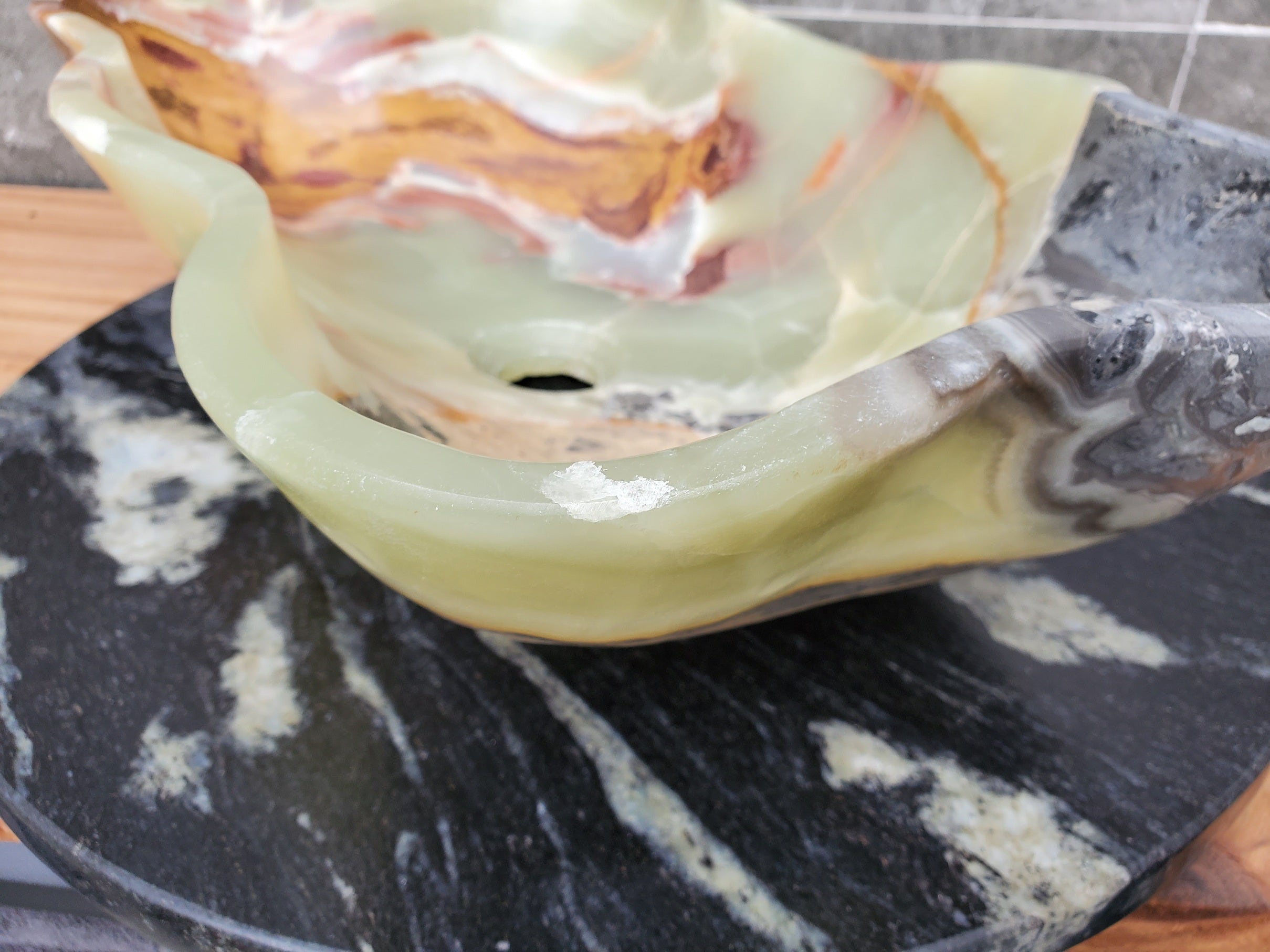 S30_30 Onyx Stone Vessel Bathroom Sink