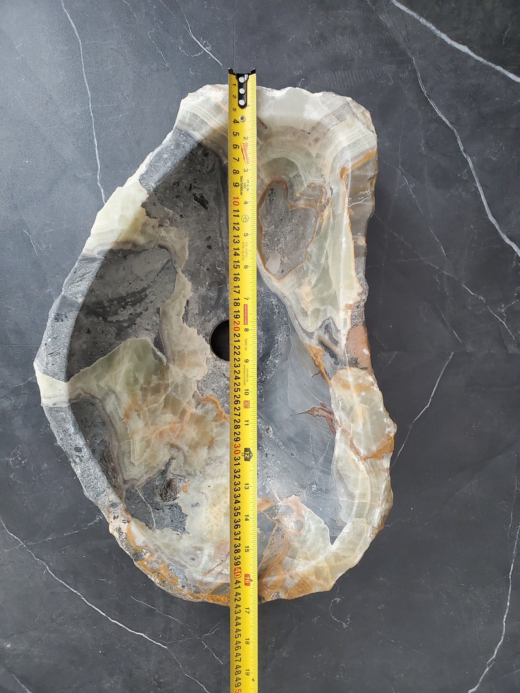 S25_19 Onyx Stone Vessel Bathroom Sink