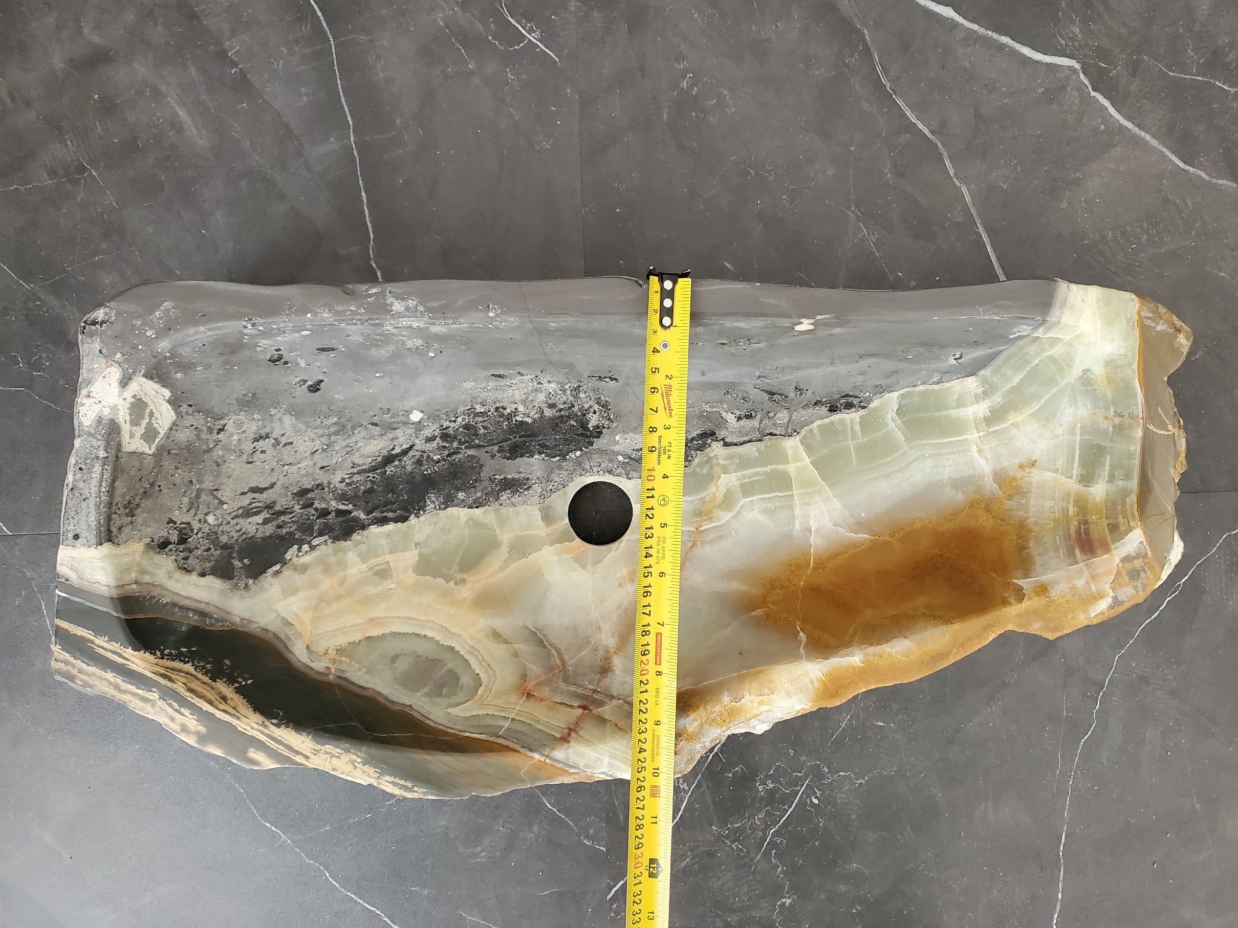 S25_22 Onyx Stone Vessel Bathroom Sink