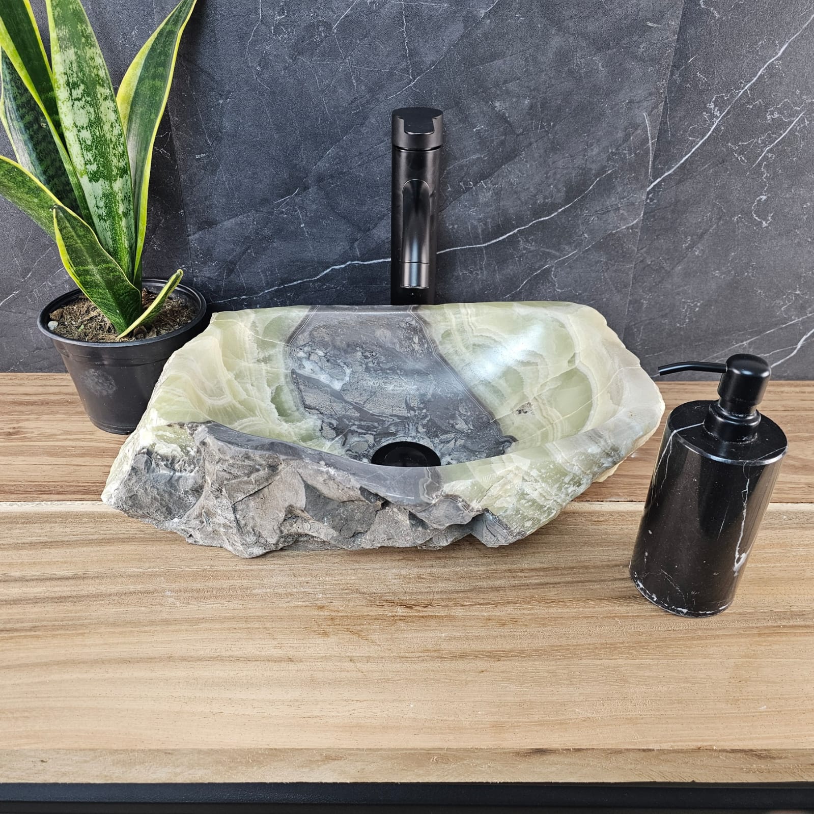 S29_02 Onyx Stone Vessel Bathroom Sink