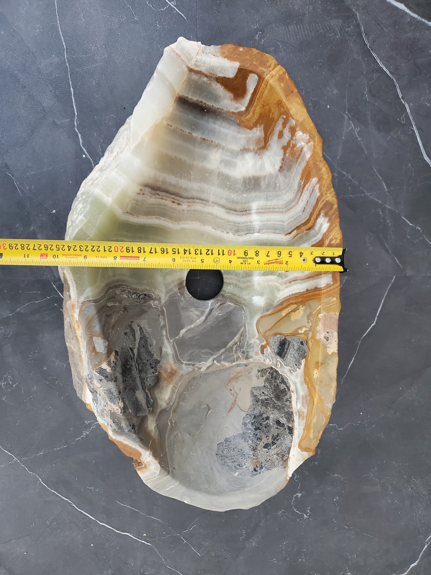 S25_17 Onyx Stone Vessel Bathroom Sink