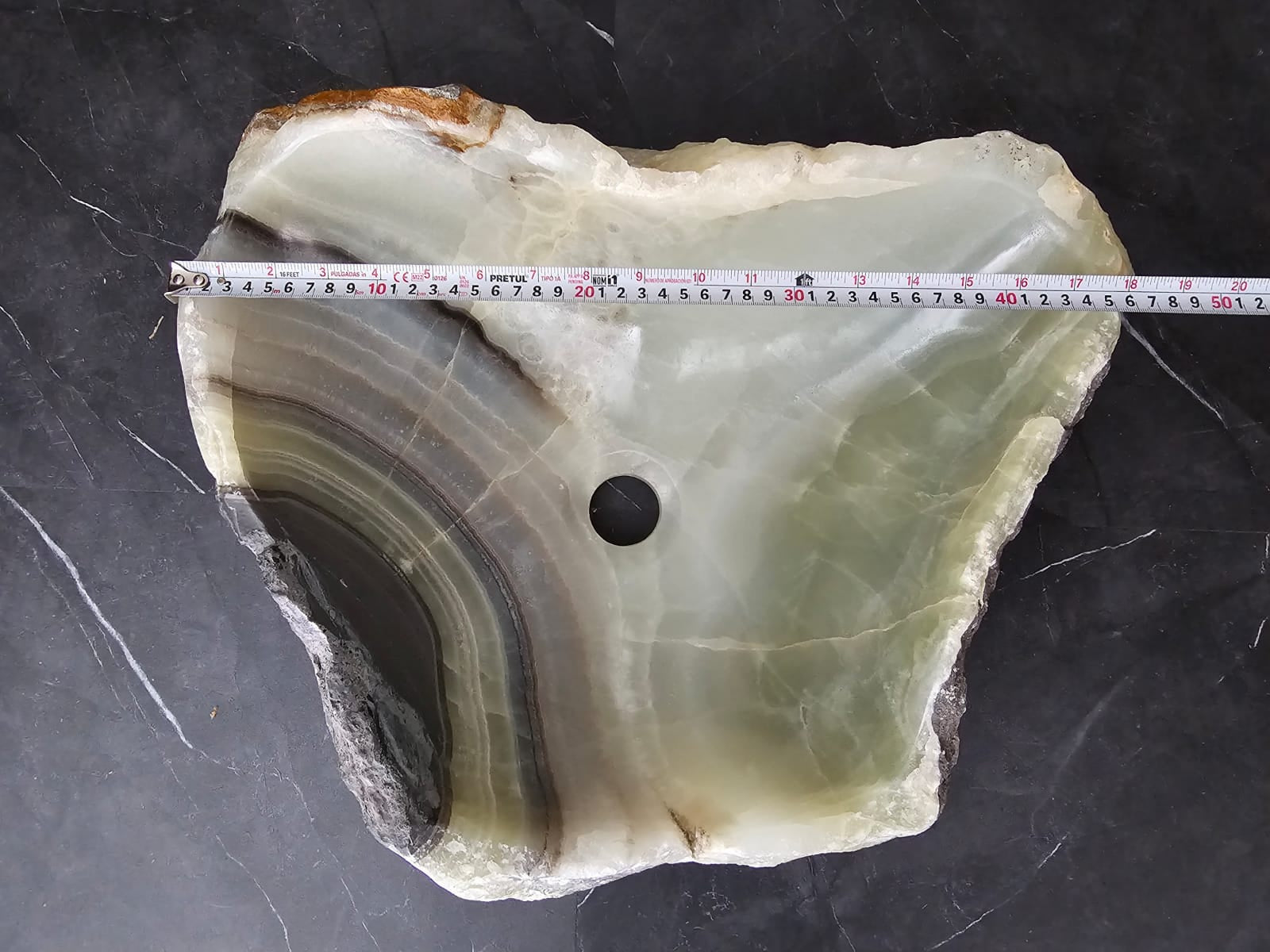 S29_03 Onyx Stone Vessel Bathroom Sink - 18 x 14.5 inch