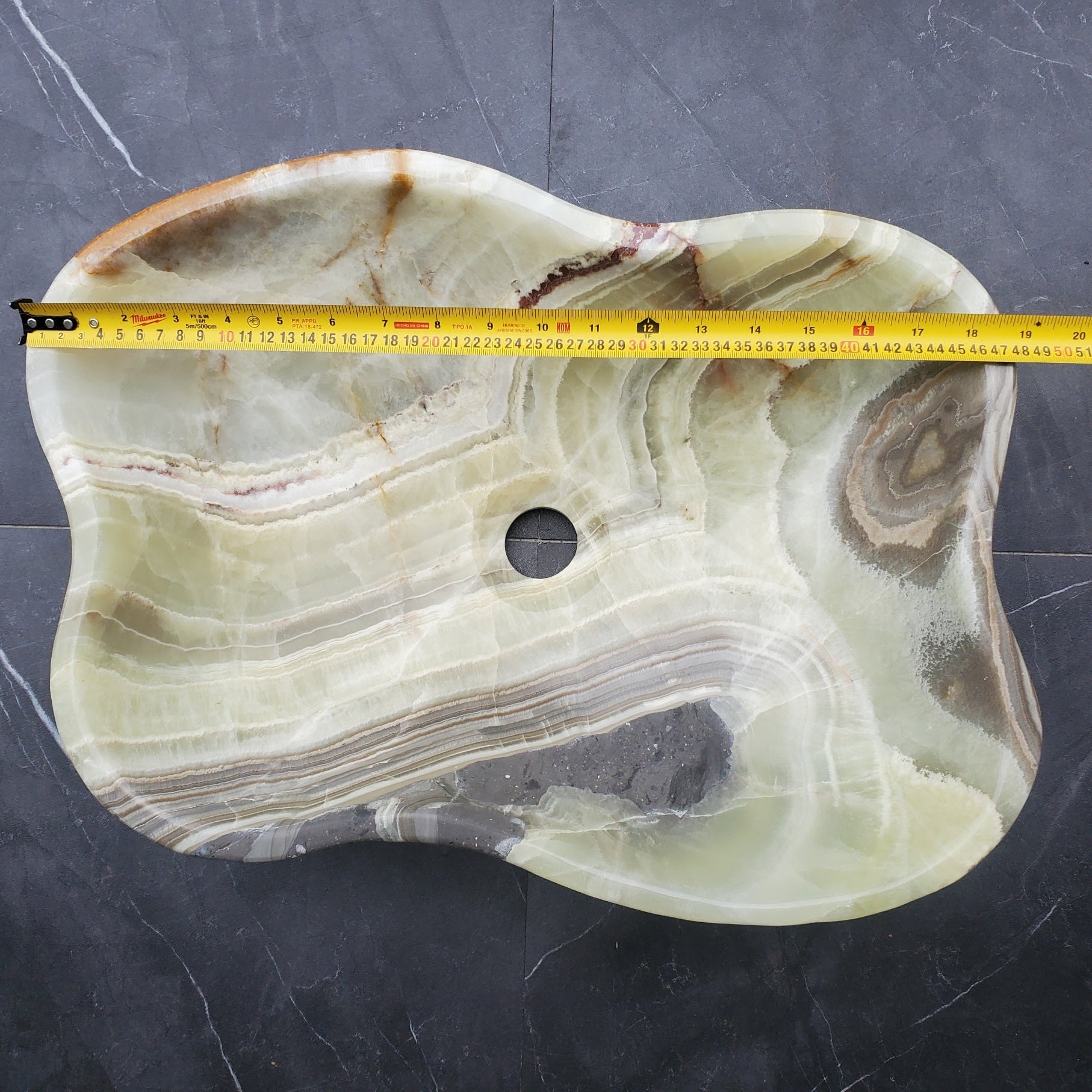 S30_03 Onyx Stone Vessel Bathroom Sink - 19 x 13.5 inch