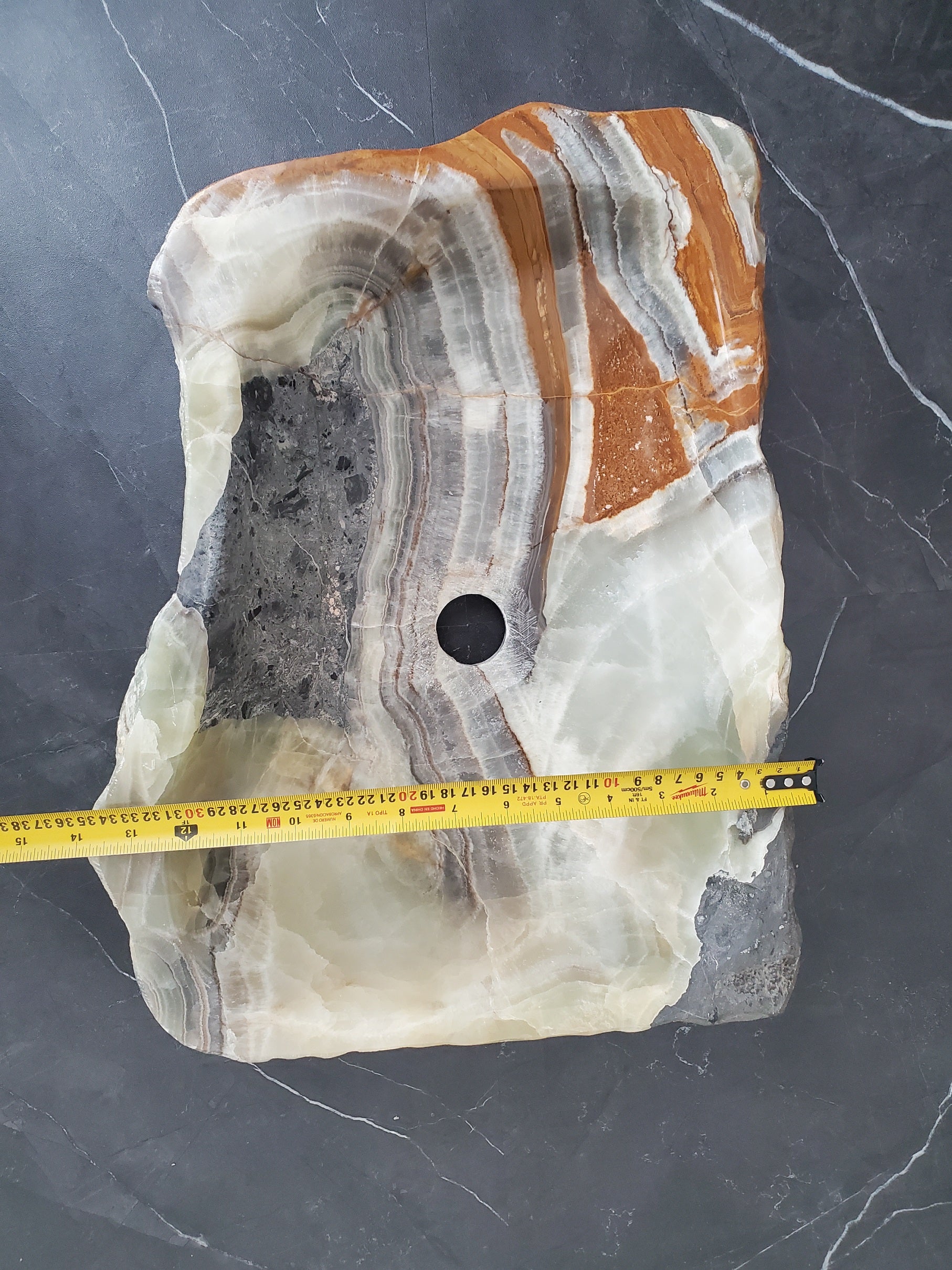 S25_15 Onyx Stone Vessel Bathroom Sink