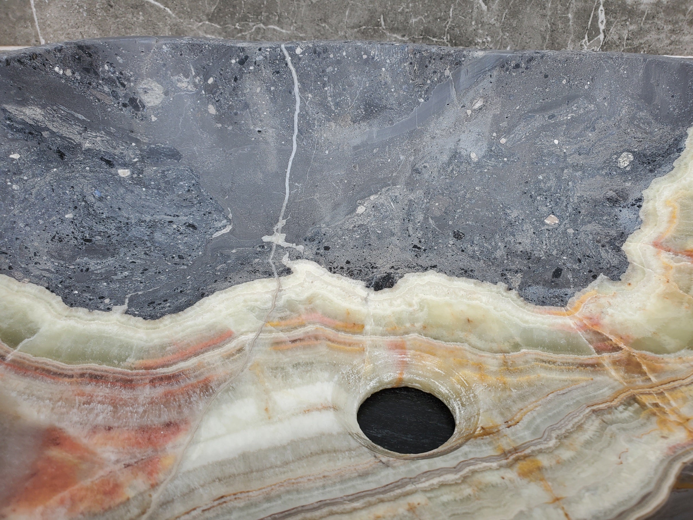 S30_33 Onyx Stone Vessel Bathroom Sink