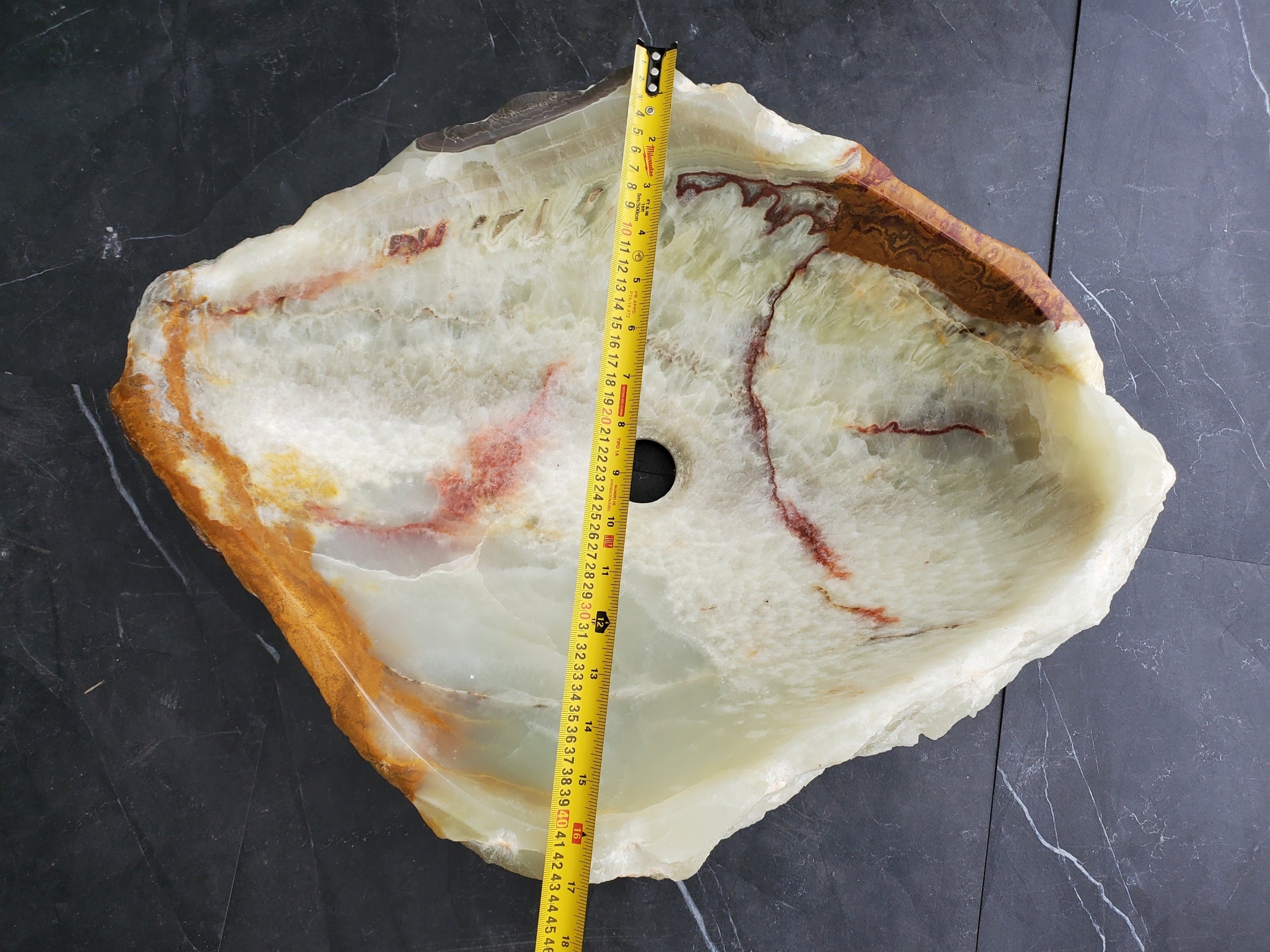 S30_28 Onyx Stone Vessel Bathroom Sink