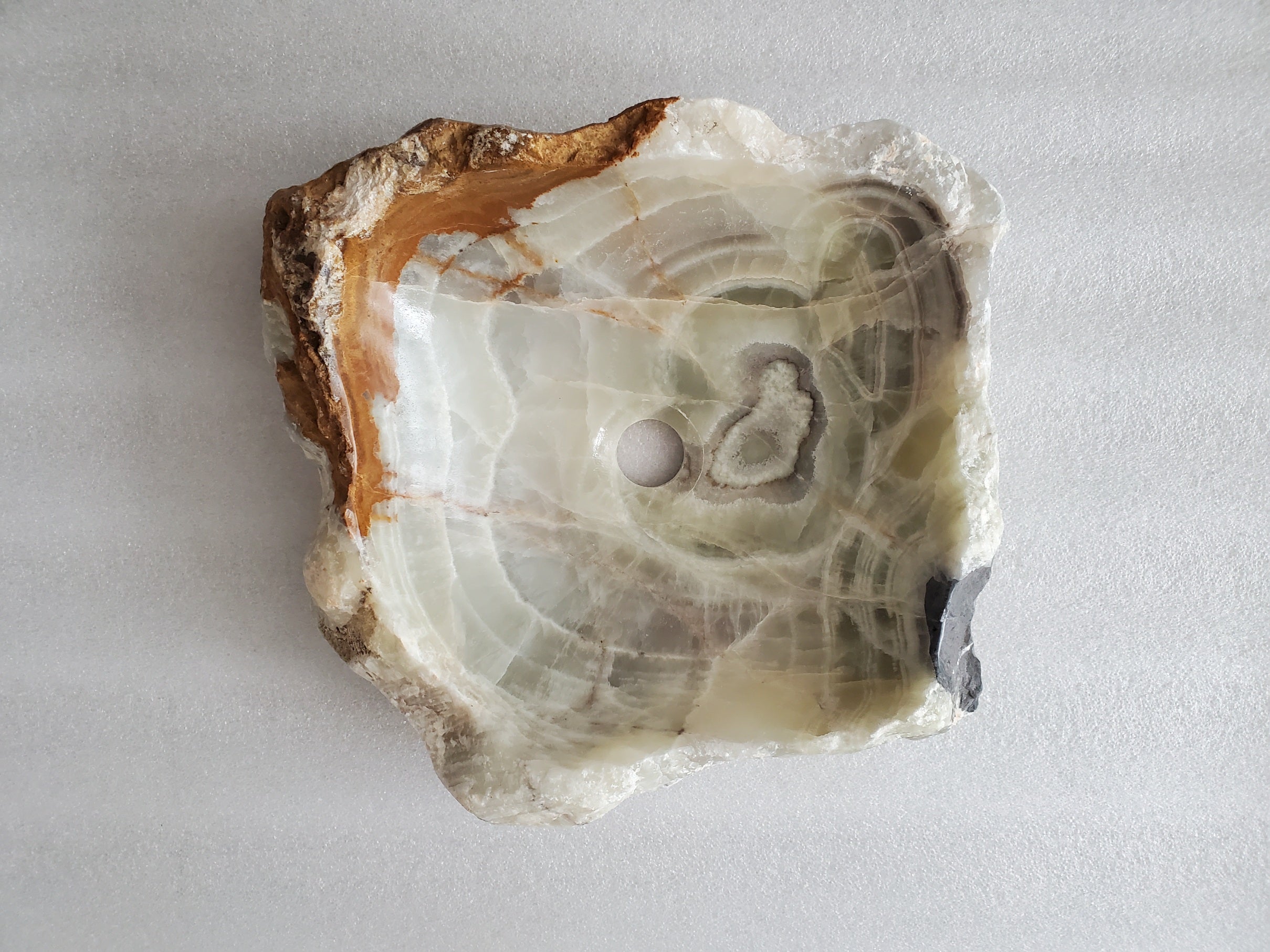 S23_25 Onyx Stone Vessel Bathroom Sink - 15 x 14 inch