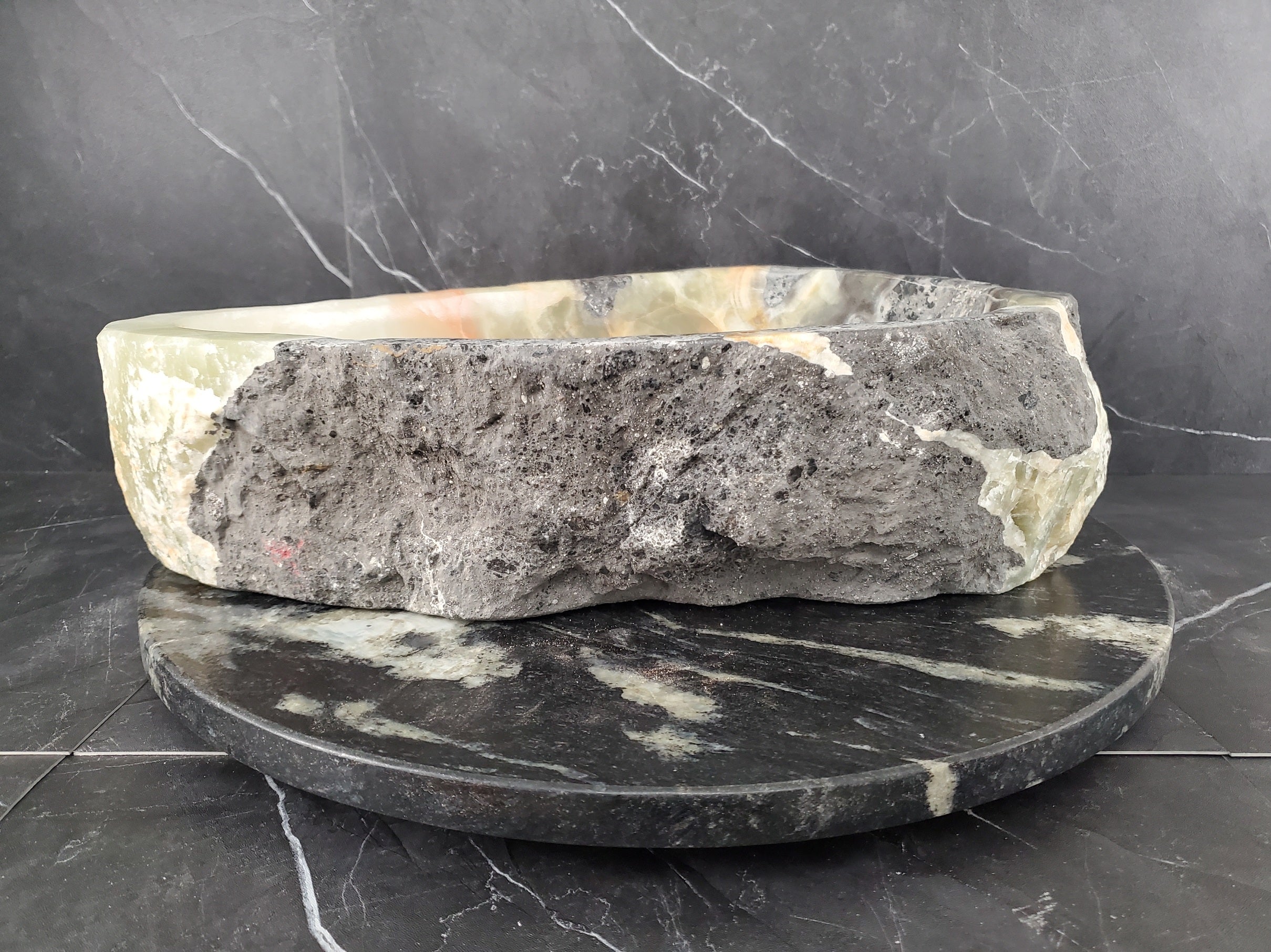 S26_07 Onyx Stone Vessel Bathroom Sink - 18 x 13 inch