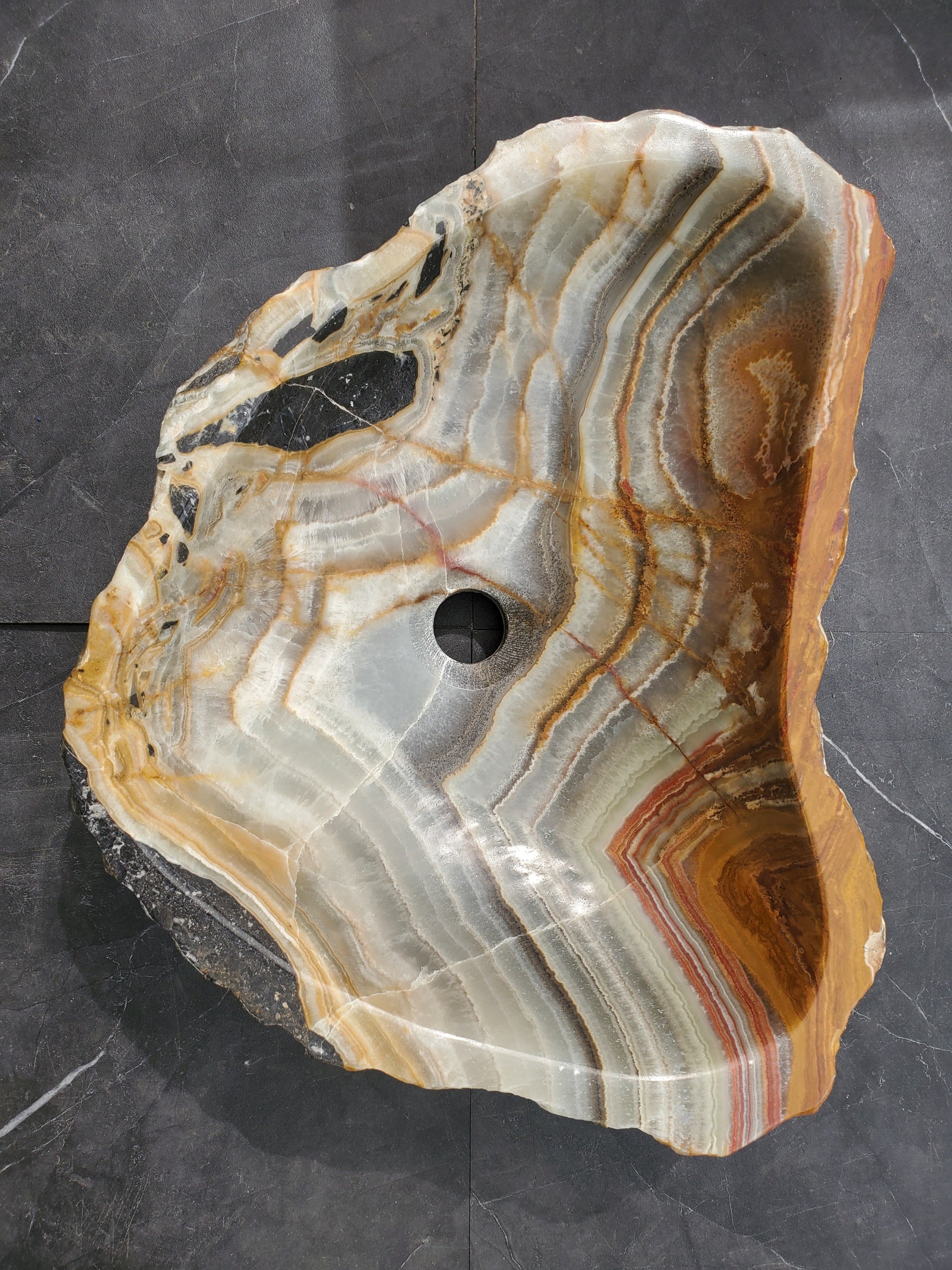 S31_19 Onyx Stone Vessel Bathroom Sink