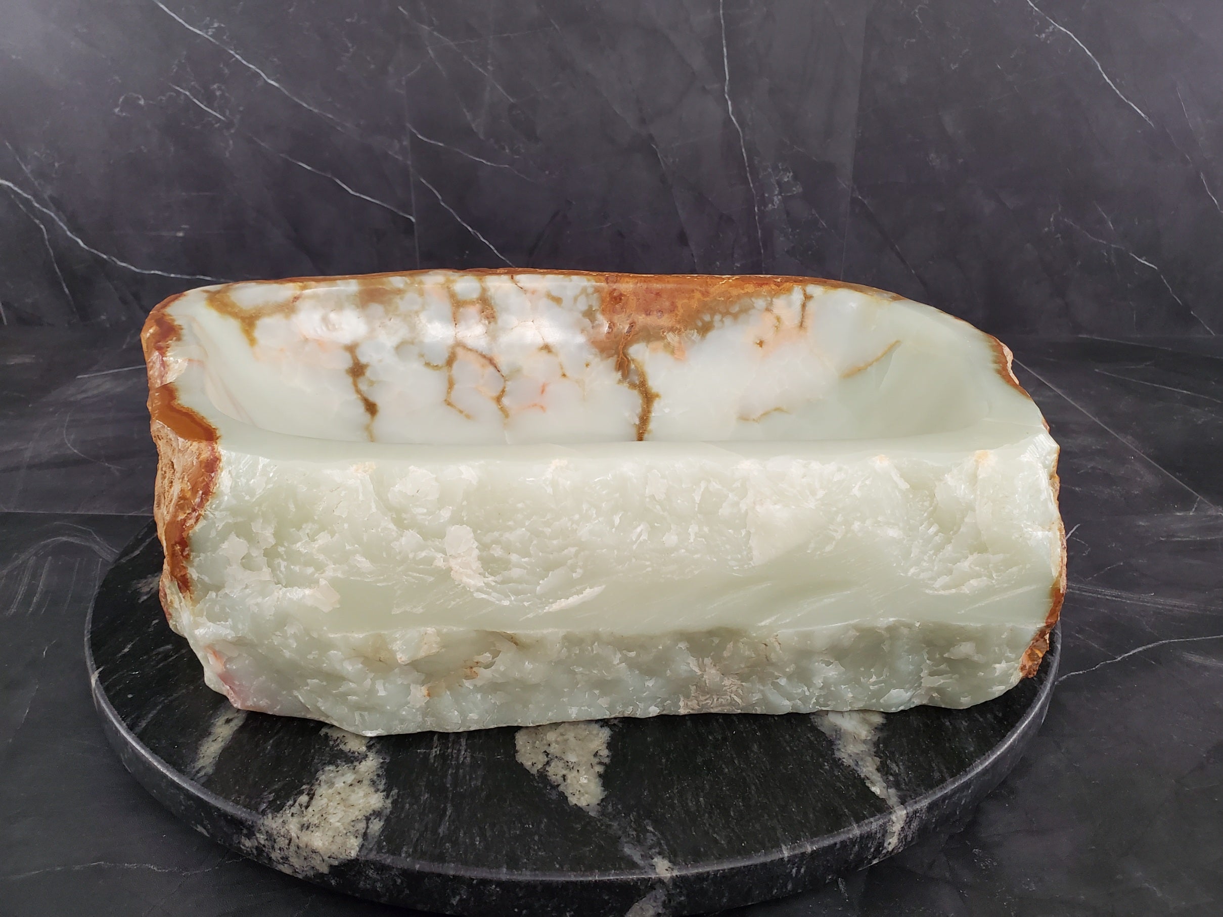 S25_25 Onyx Stone Vessel Bathroom Sink