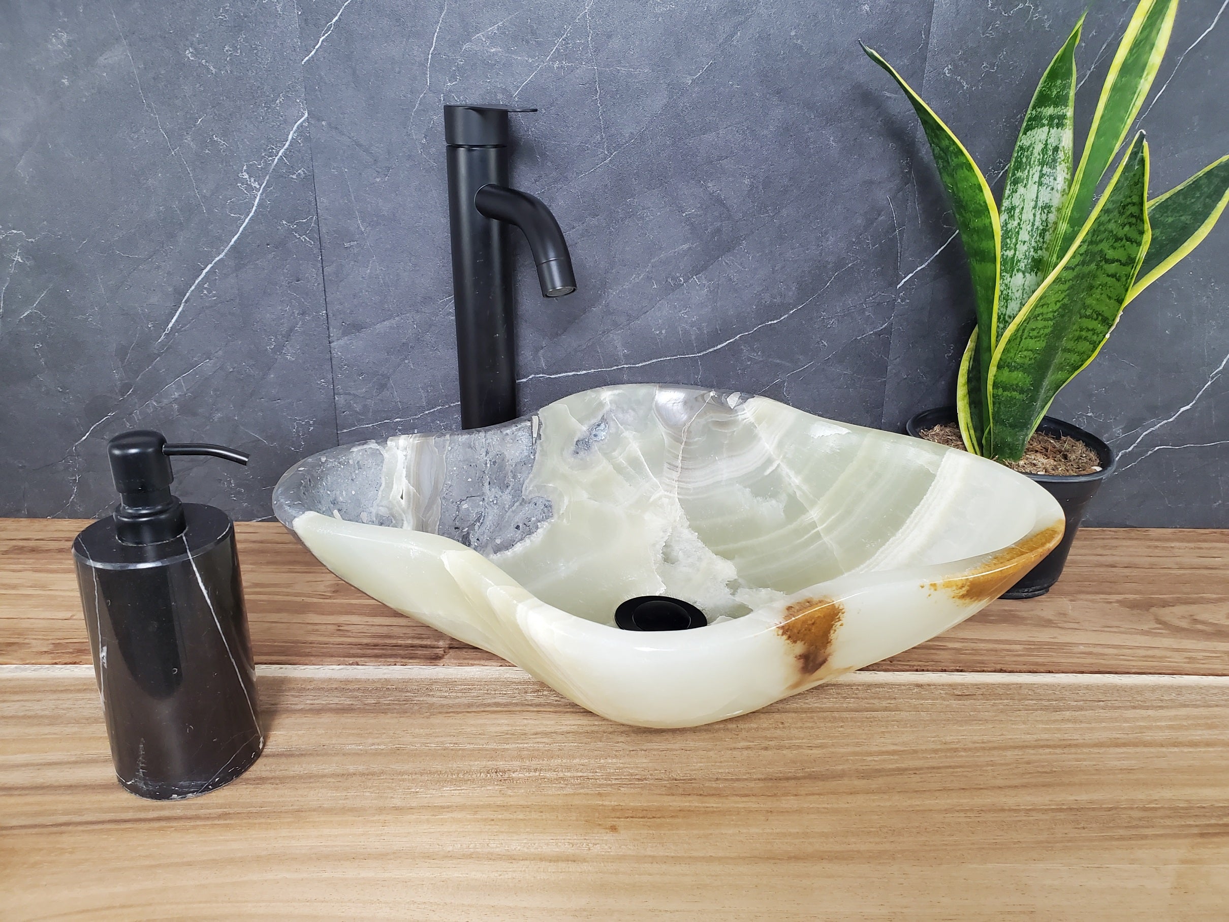 S28_08 Onyx Stone Vessel Bathroom Sink