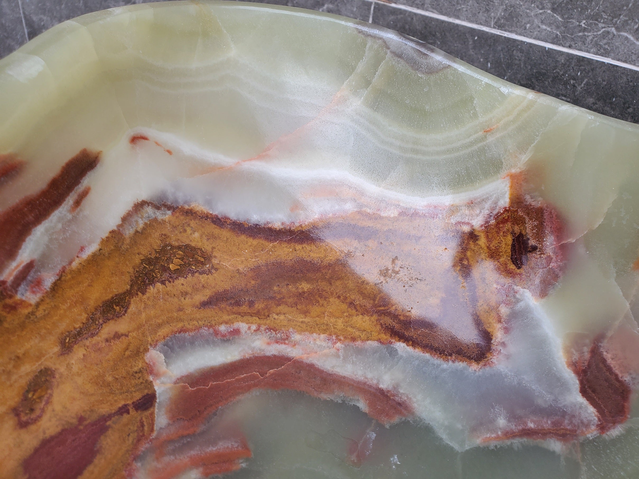 S30_30 Onyx Stone Vessel Bathroom Sink