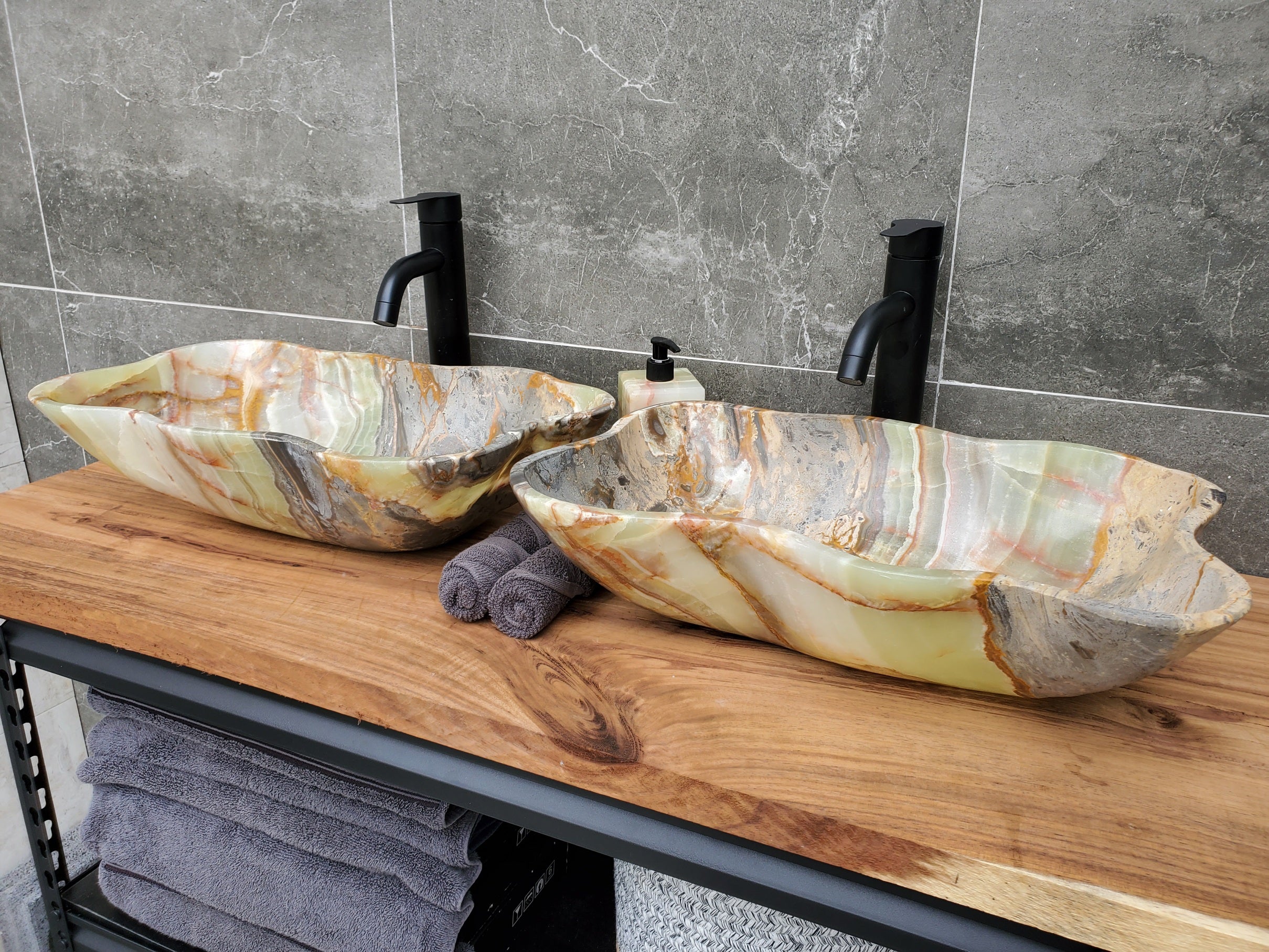 S30_31 Onyx Stone Vessel Bathroom Sink