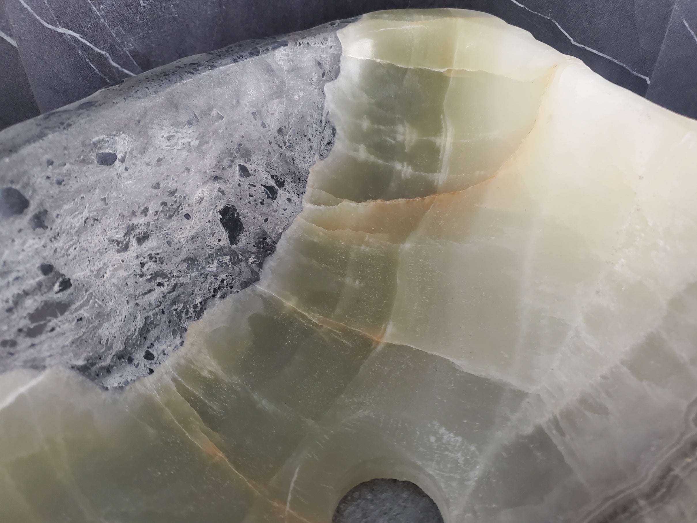 S26_11 Onyx Stone Vessel Bathroom Sink - 18 x 11 inch