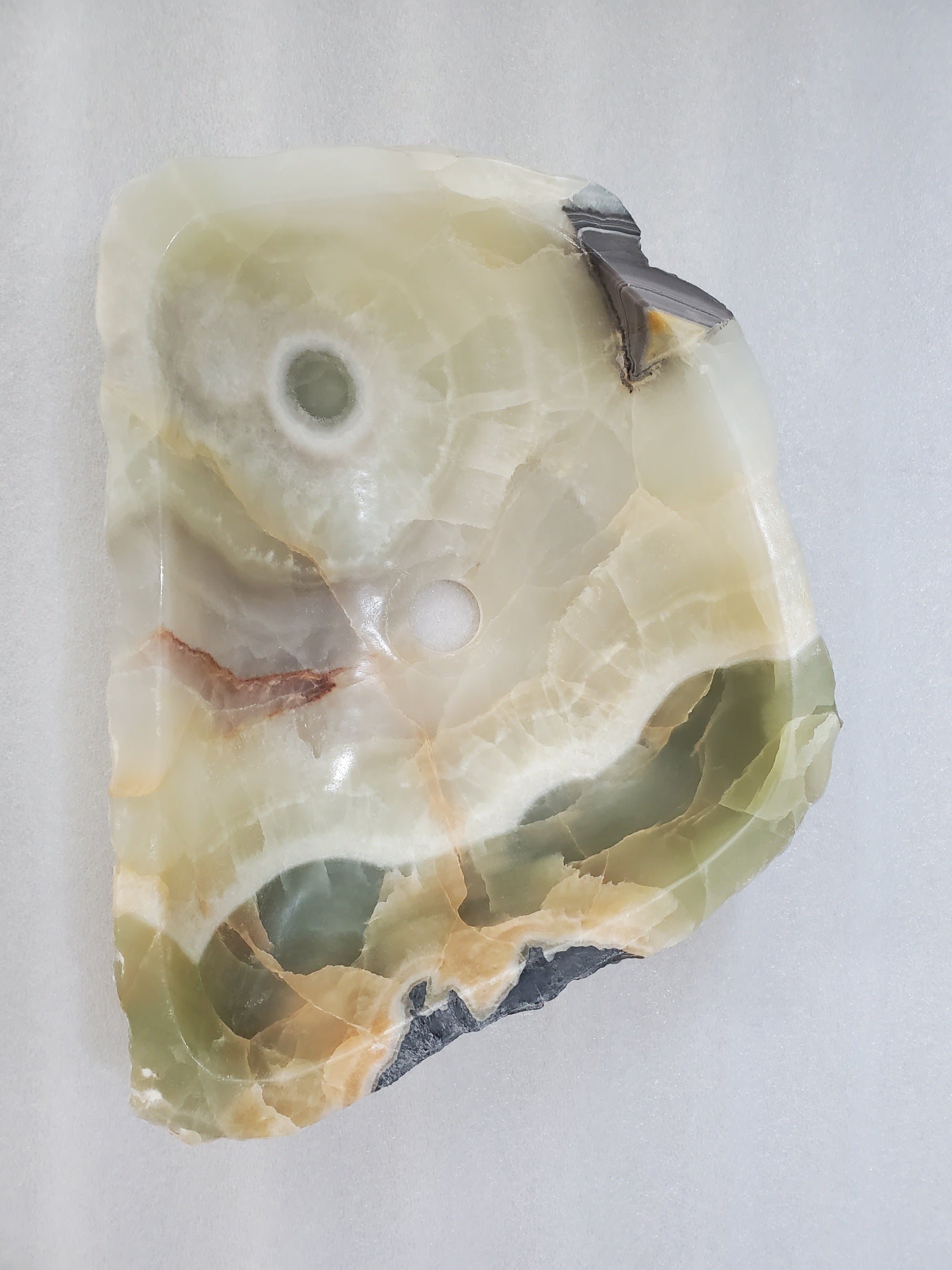 S24_13 Green Onyx Stone Vessel Bathroom Sink - 17.5 x 13.5 inch