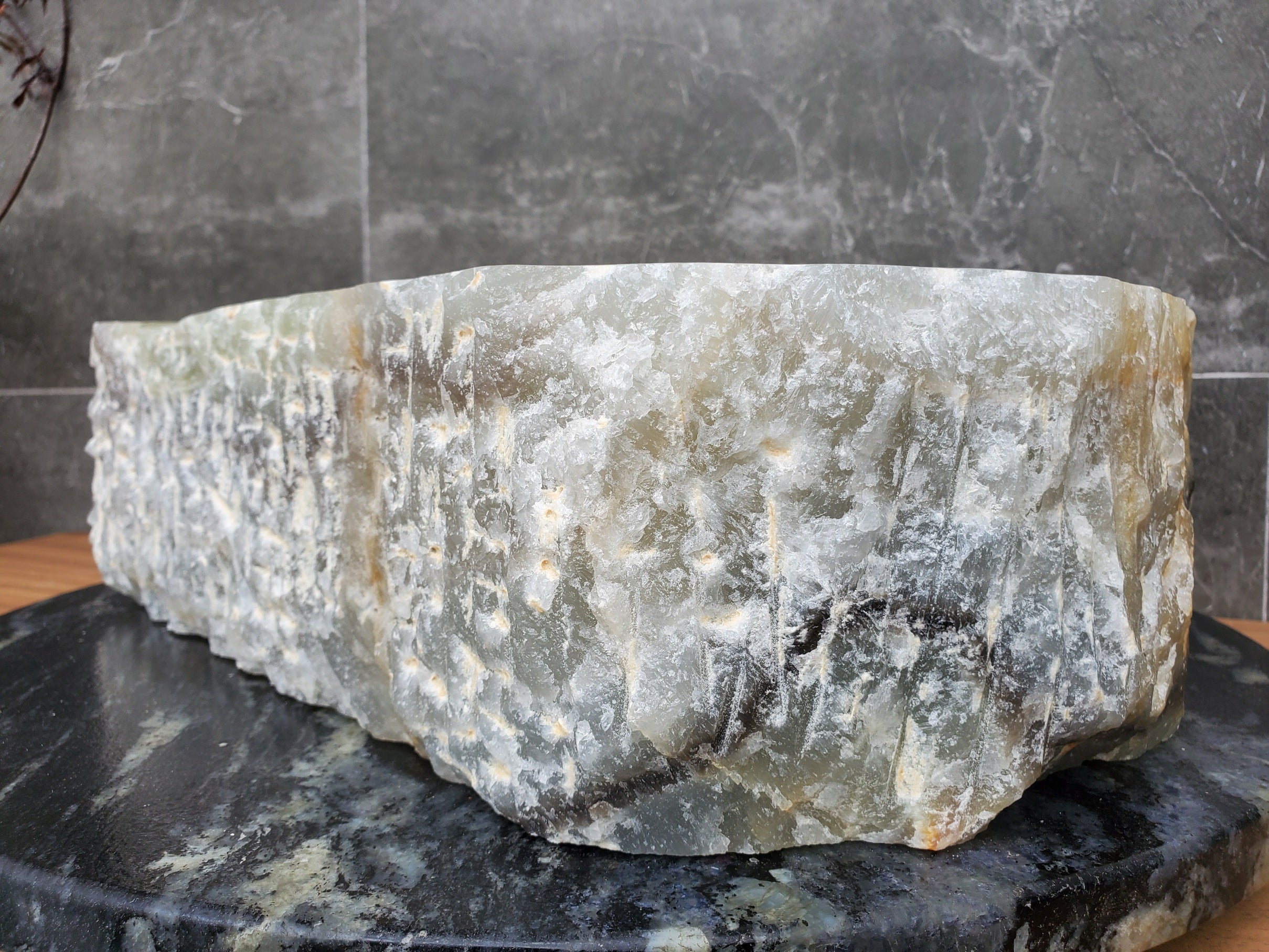 S29_33 Onyx Stone Vessel Bathroom Sink - 18 x 12.5 inch