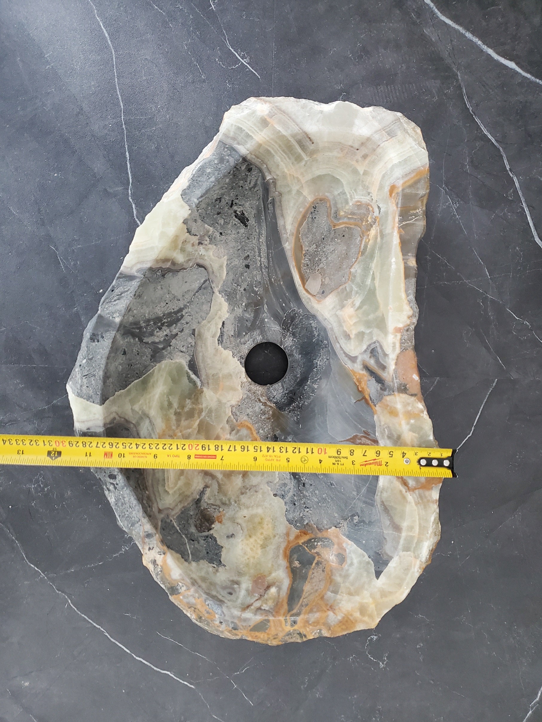 S25_19 Onyx Stone Vessel Bathroom Sink