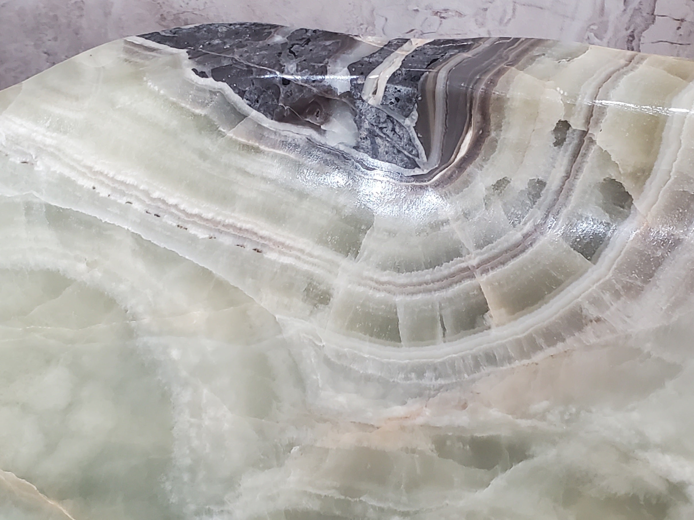 S23_24 Green and Grey Onyx Stone Vessel Bathroom Sink