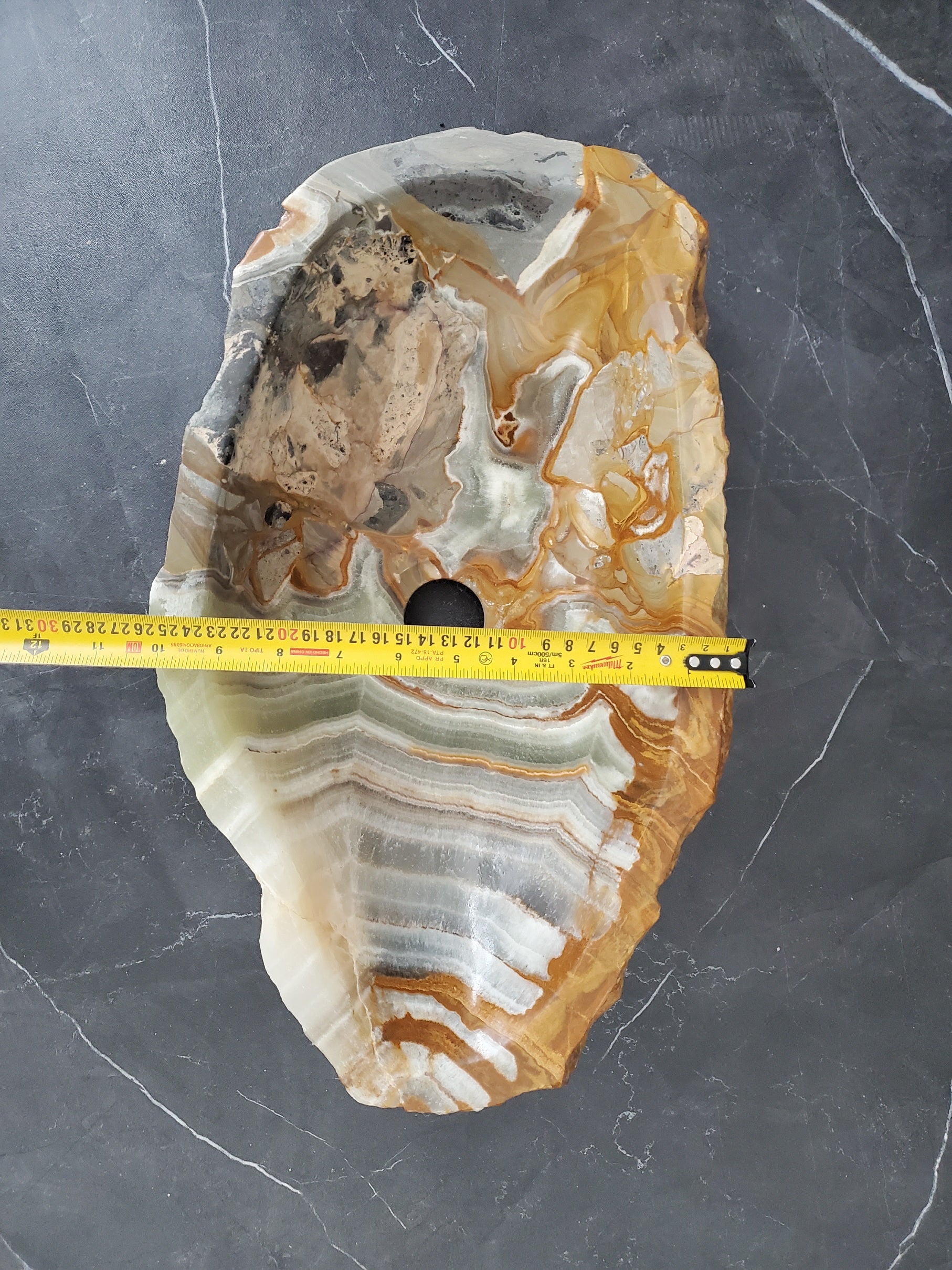 S25_18 Onyx Stone Vessel Bathroom Sink