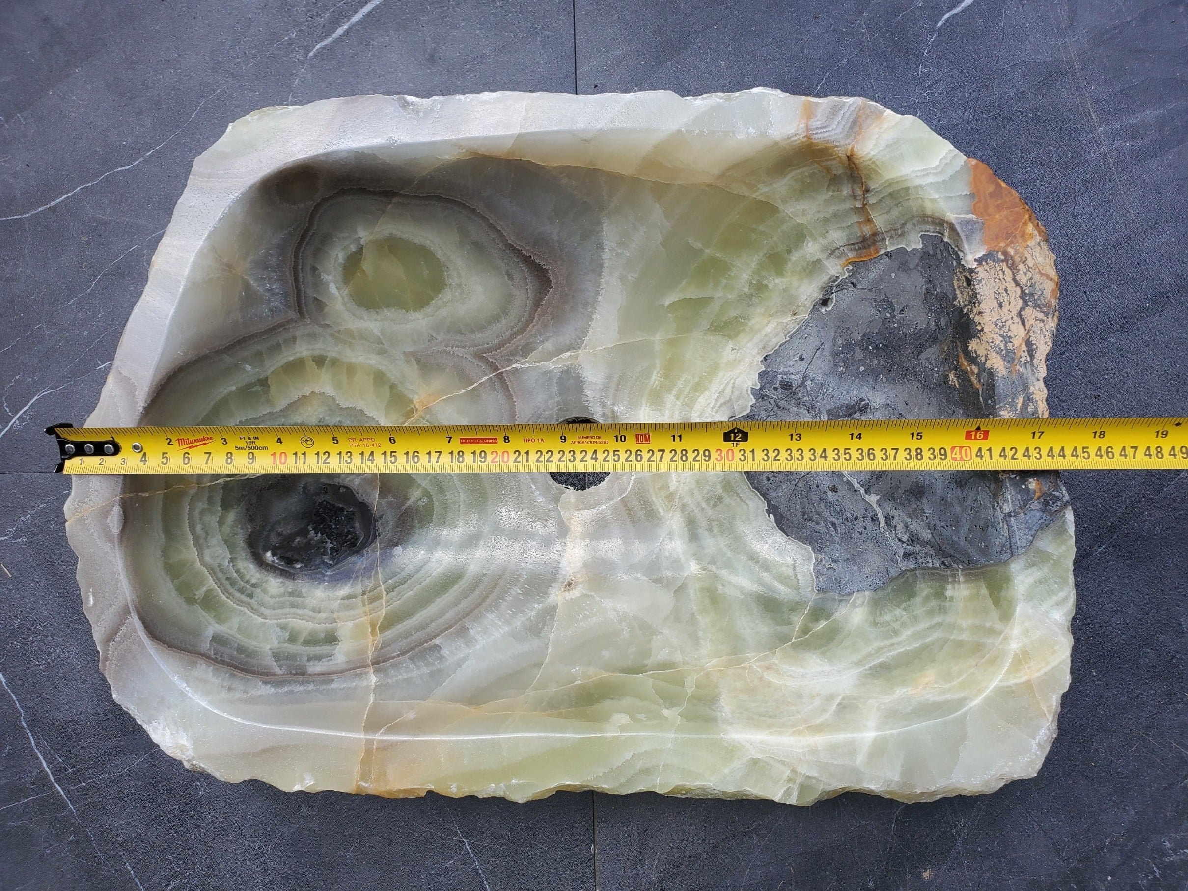 S29_32 SOLD Onyx Stone Vessel Bathroom Sink