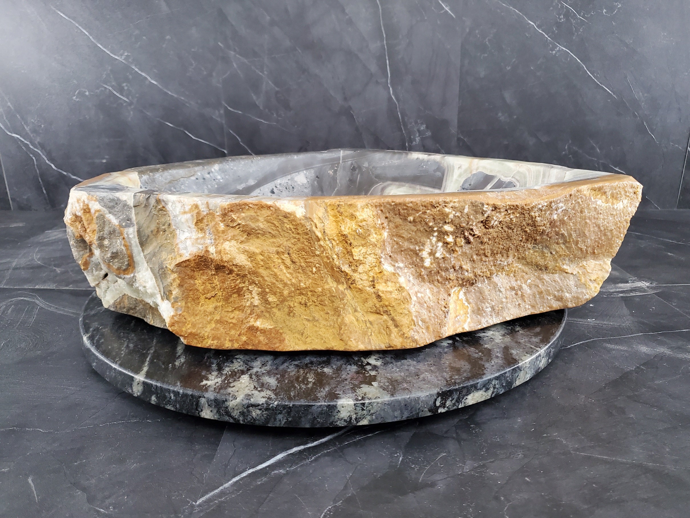 S25_23 Onyx Stone Vessel Bathroom Sink