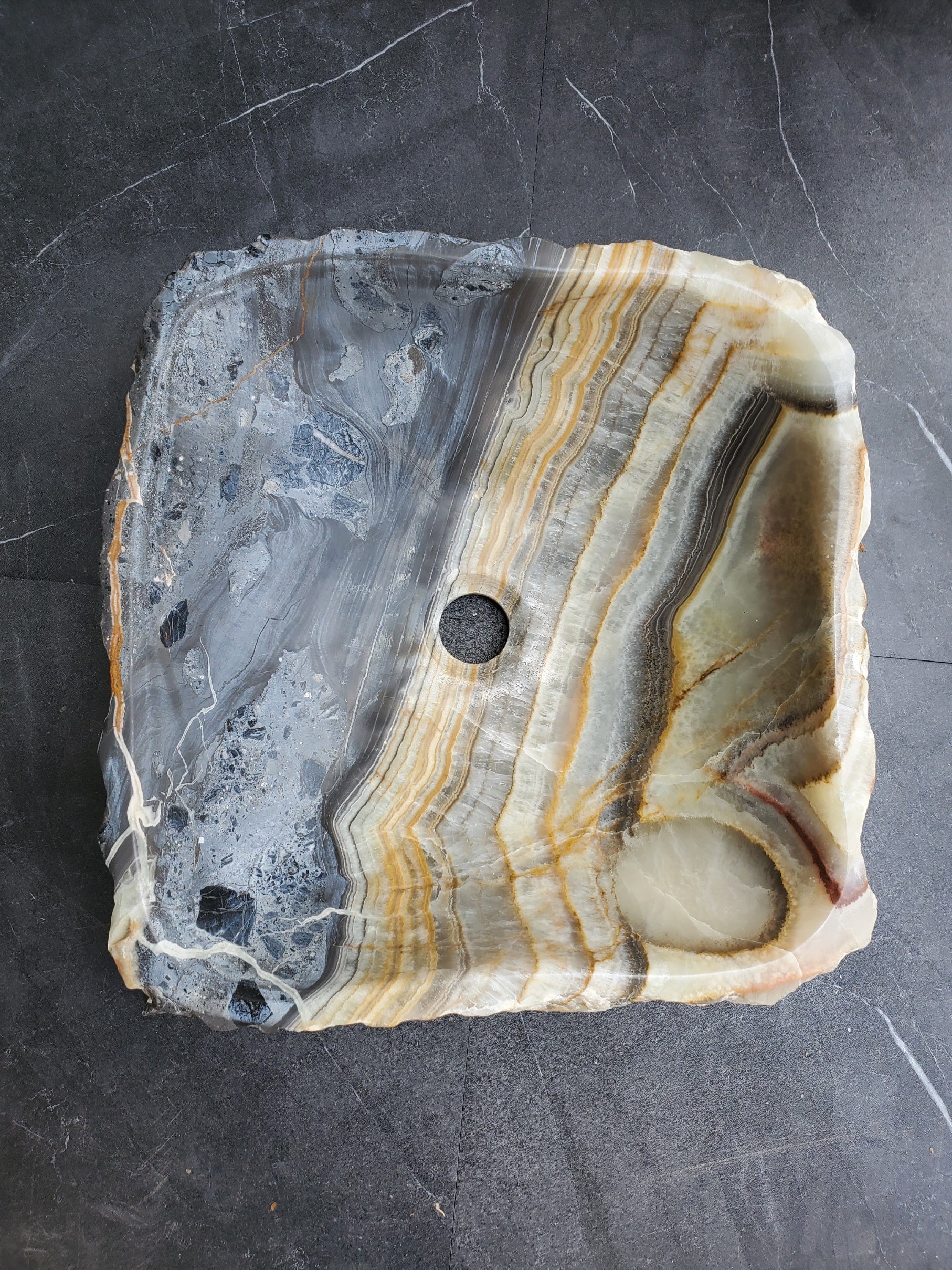 S30_24 Onyx Stone Vessel Bathroom Sink