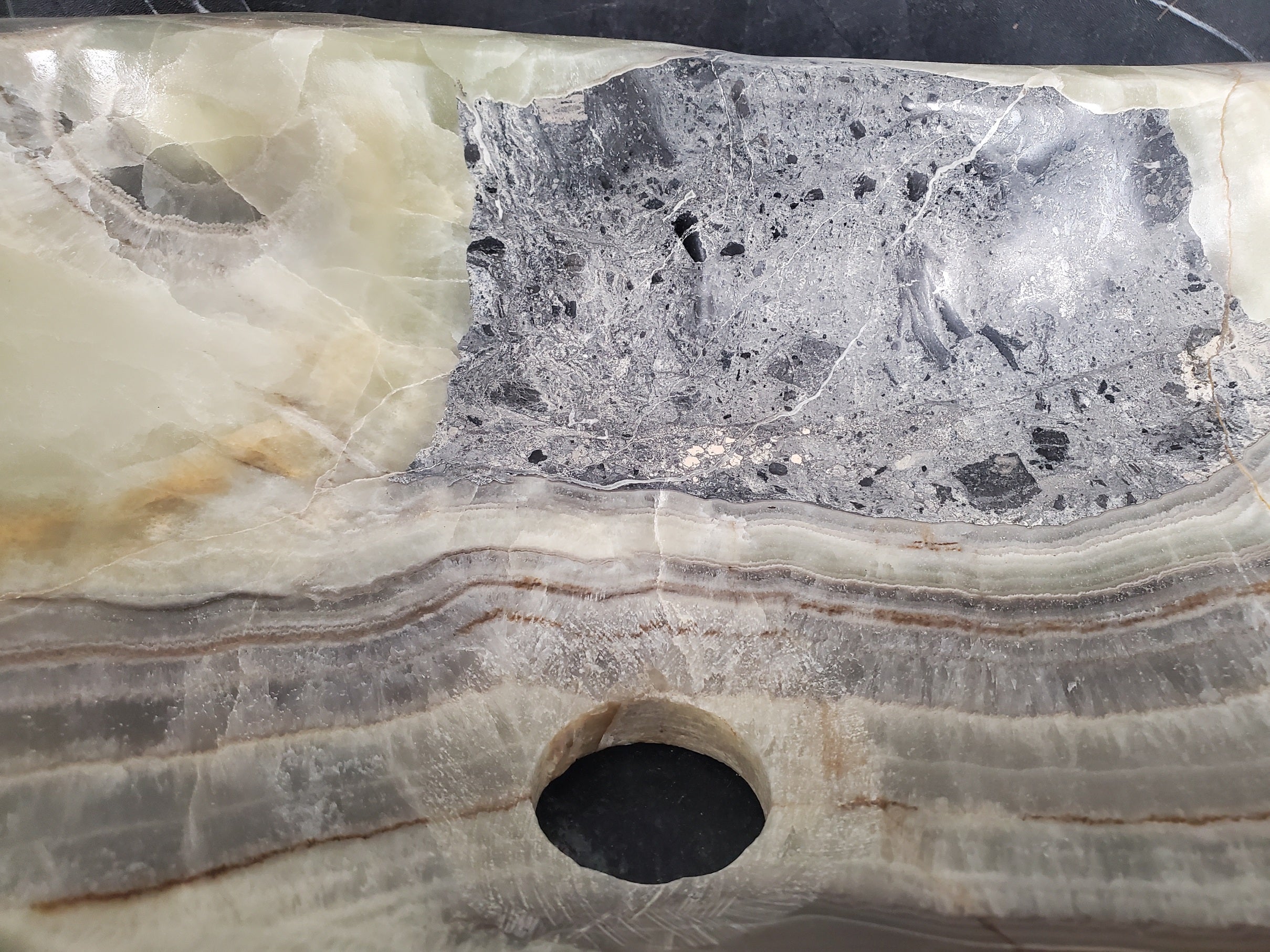 S25_15 Onyx Stone Vessel Bathroom Sink