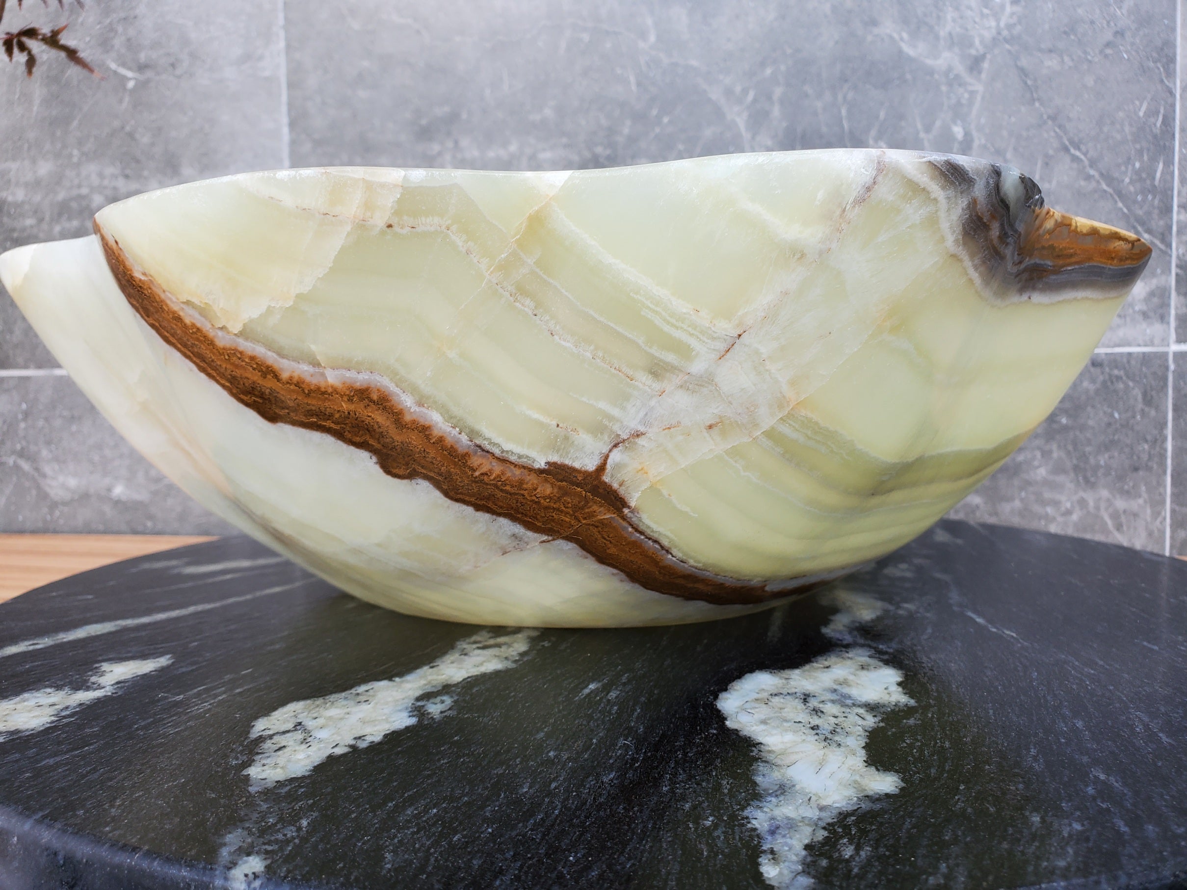 S30_14 Onyx Stone Vessel Bathroom Sink