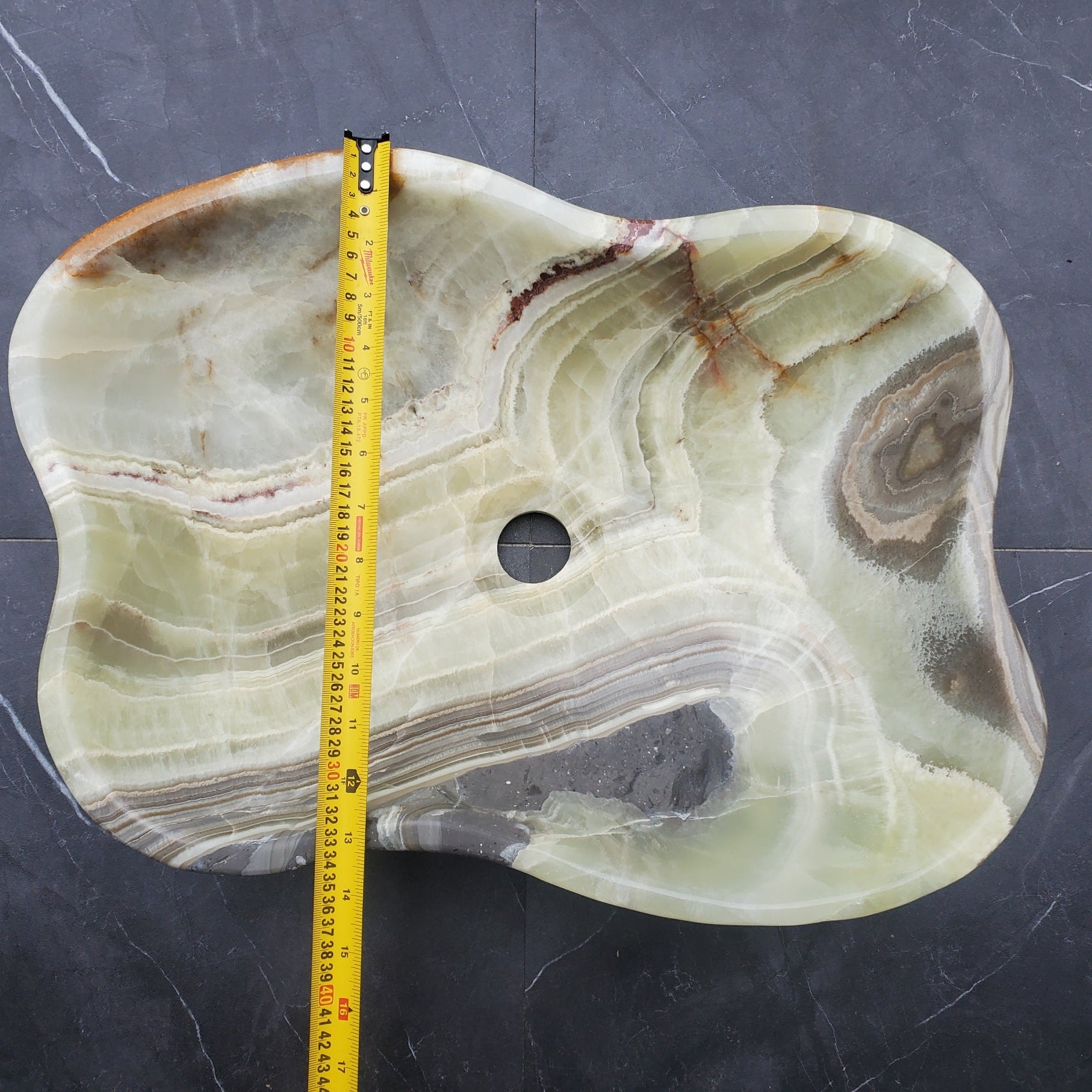 S30_03 Onyx Stone Vessel Bathroom Sink - 19 x 13.5 inch