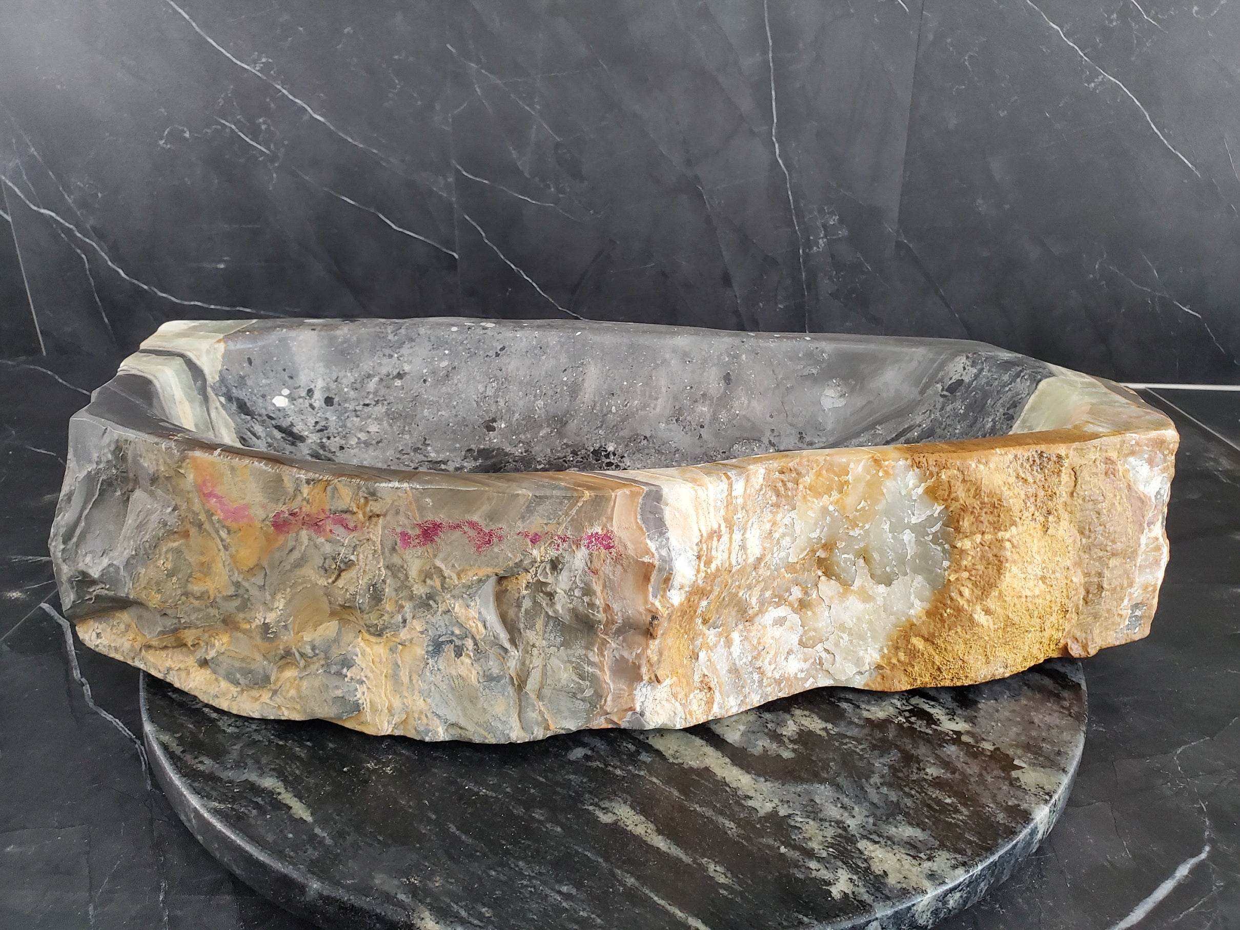 S25_21 Onyx Stone Vessel Bathroom Sink