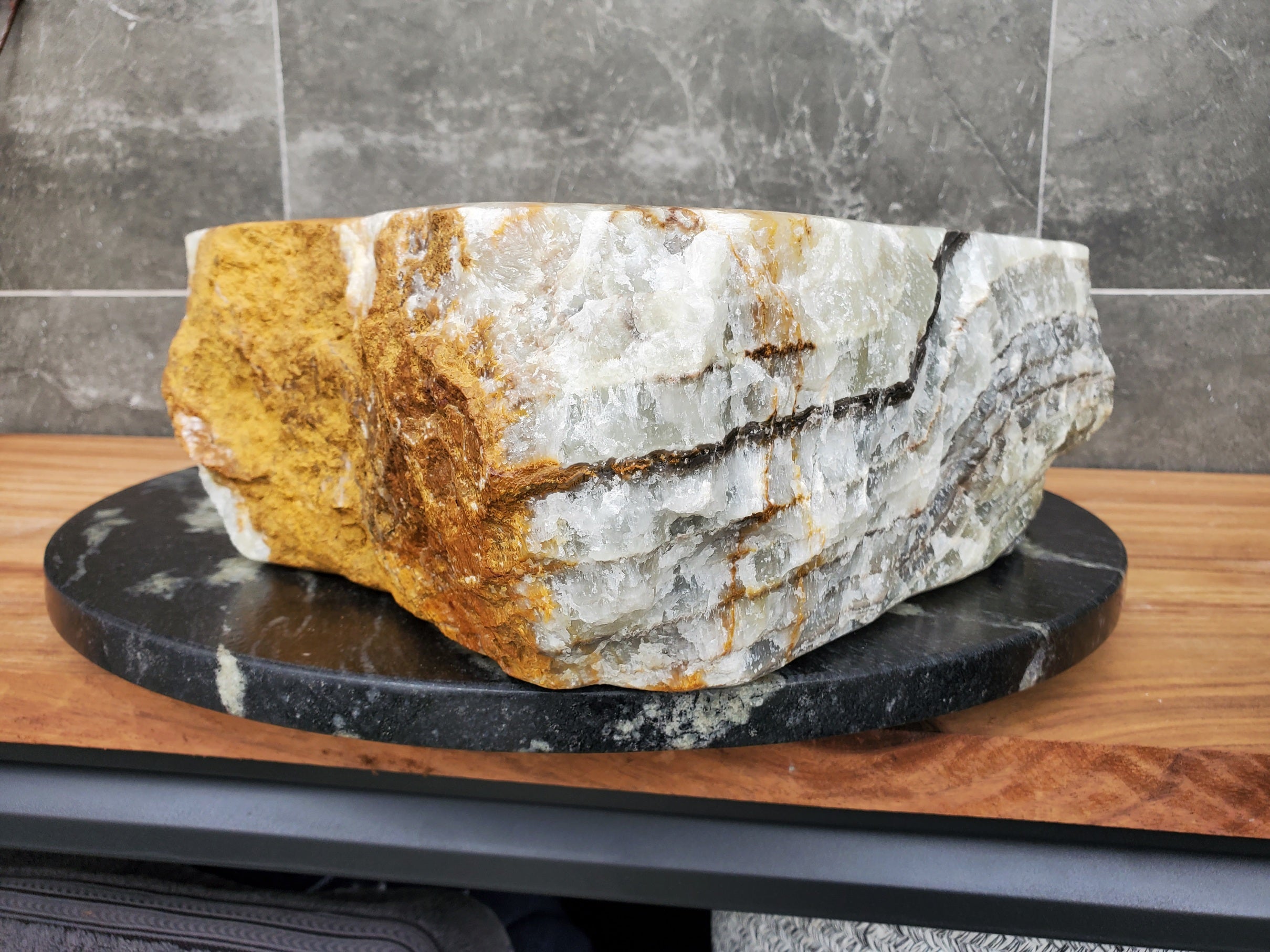 S30_29 Onyx Stone Vessel Bathroom Sink