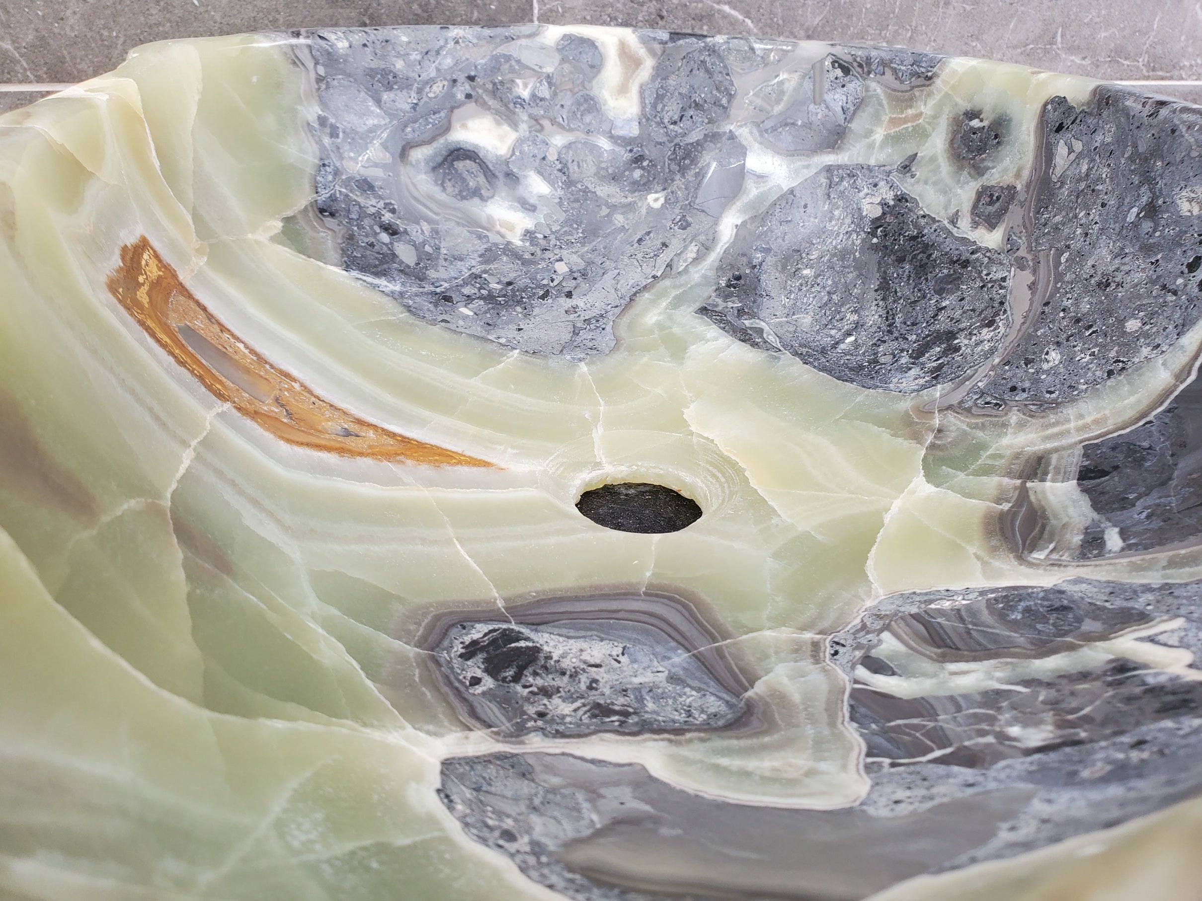 S31_14 Onyx Stone Vessel Bathroom Sink - 20 x 15 inch