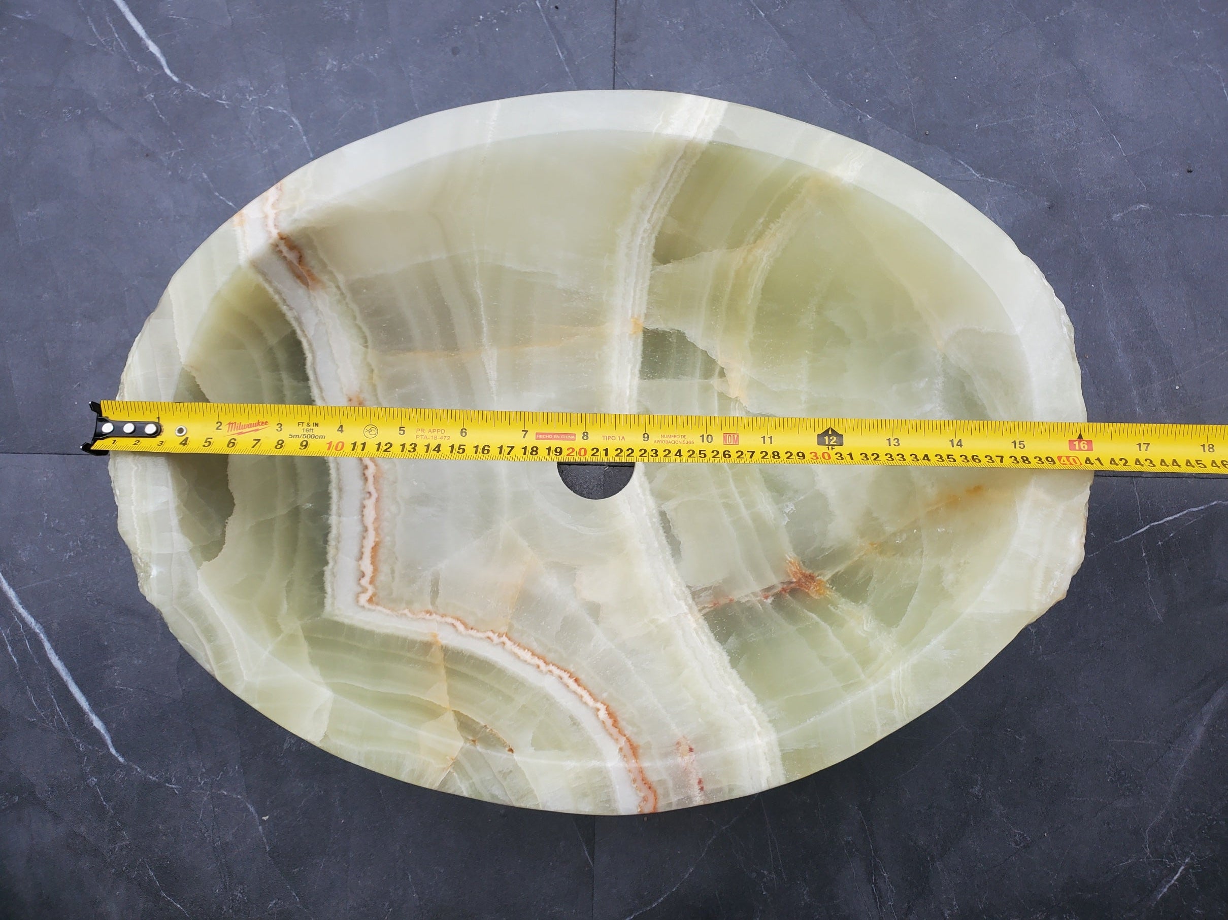 S30_04 Onyx Stone Vessel Bathroom Sink - 16 x 12.5 inch